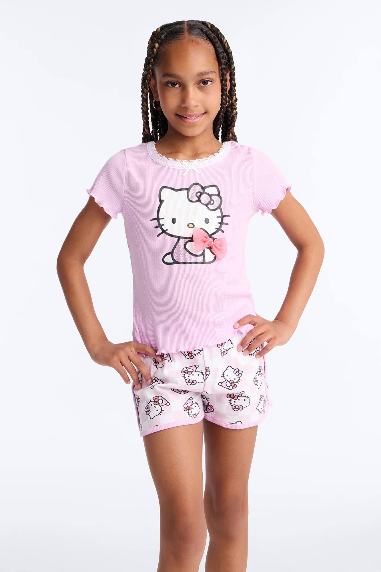 Mini Hello Kitty So Sweet Short Set - Lavender/combo - Image 2
