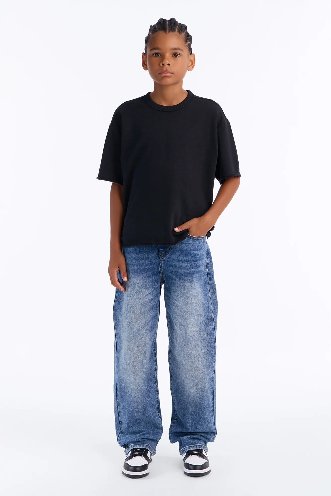 Mini I Like How It Looks Oversized Terry Short Sleeve Tee - Black - Image 2