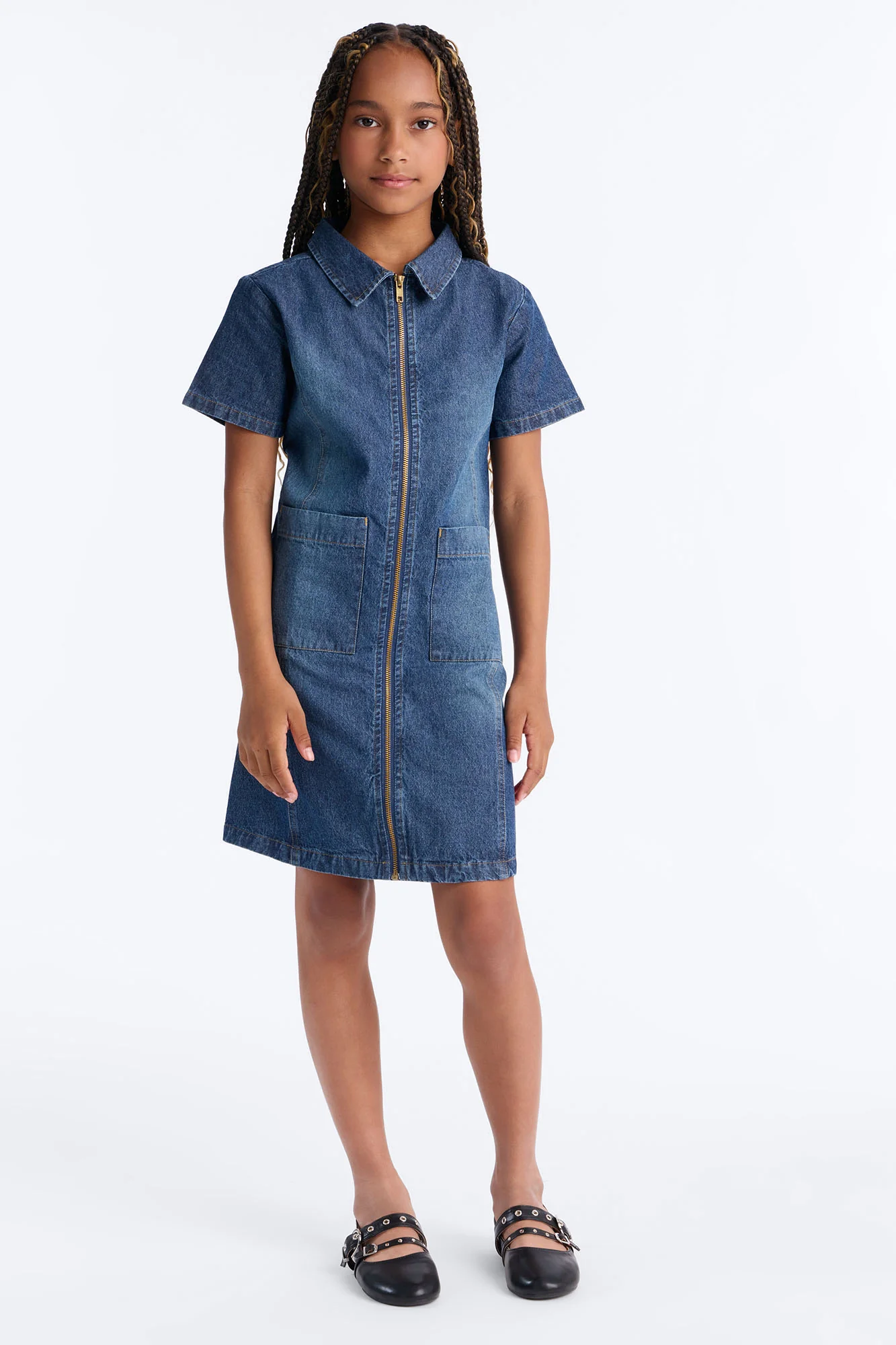 Mini I Wanna Know Denim Dress - Dark Wash