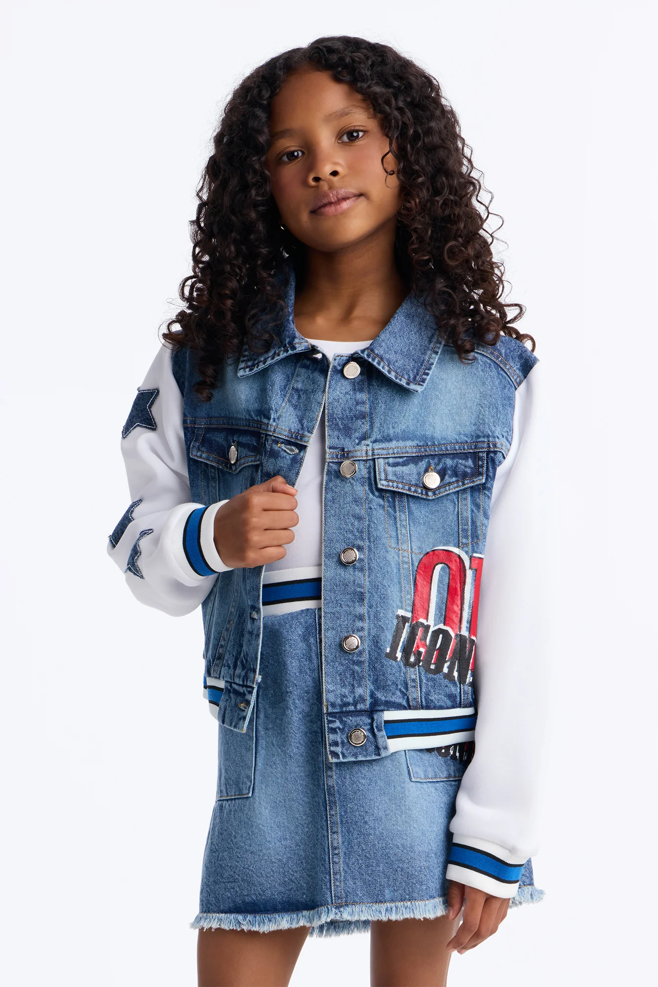 Mini Iconic Girls Only Denim Jacket - Medium Wash