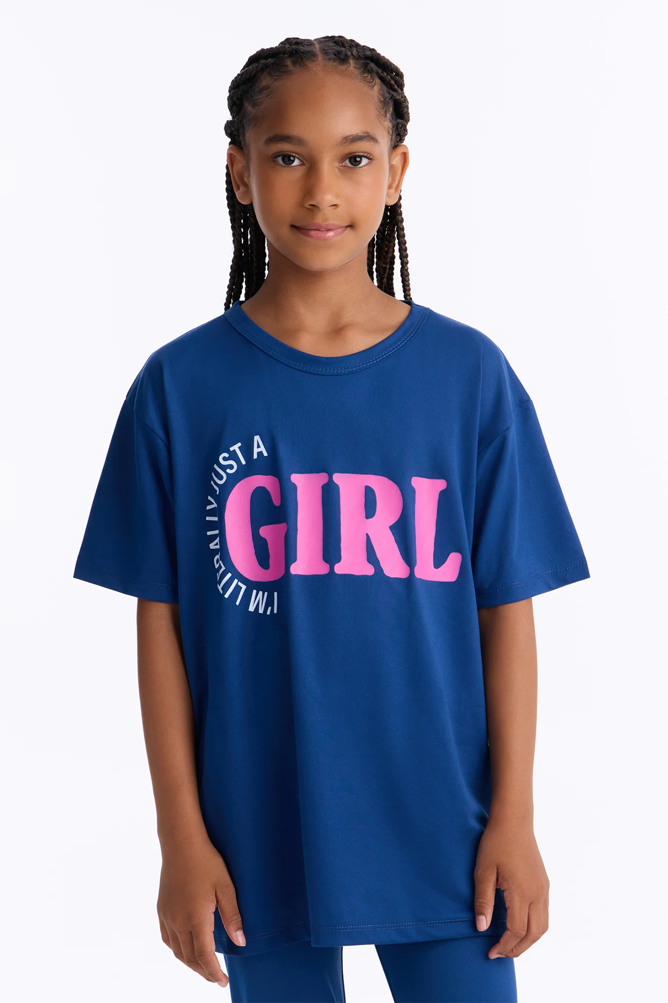 Mini I'm Literally Just A Girl Legging Set - Navy - Image 2