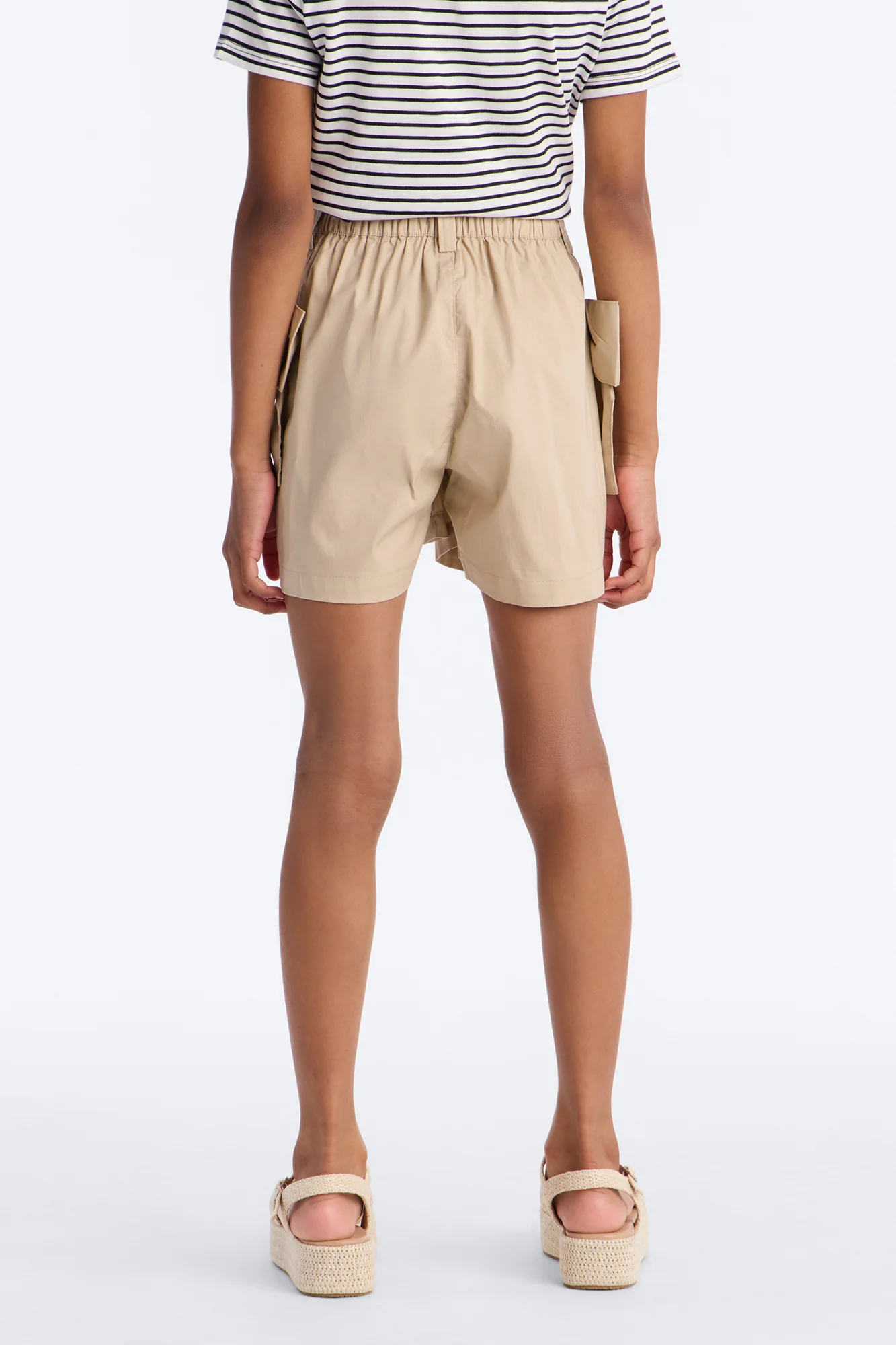 Mini Jackie Bow Poplin Short - Beige - Image 4