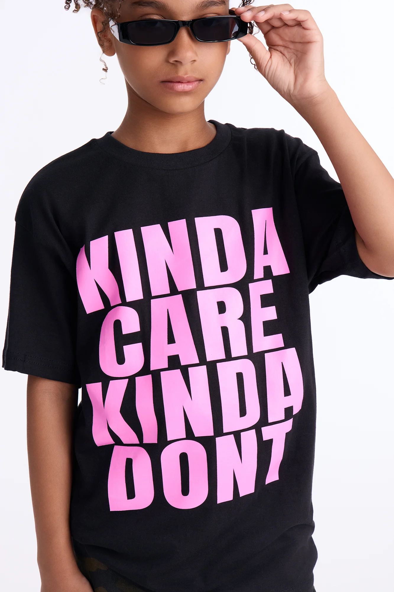Mini Kinda Care Kinda Dont Short Sleeve Tee - Black - Image 3