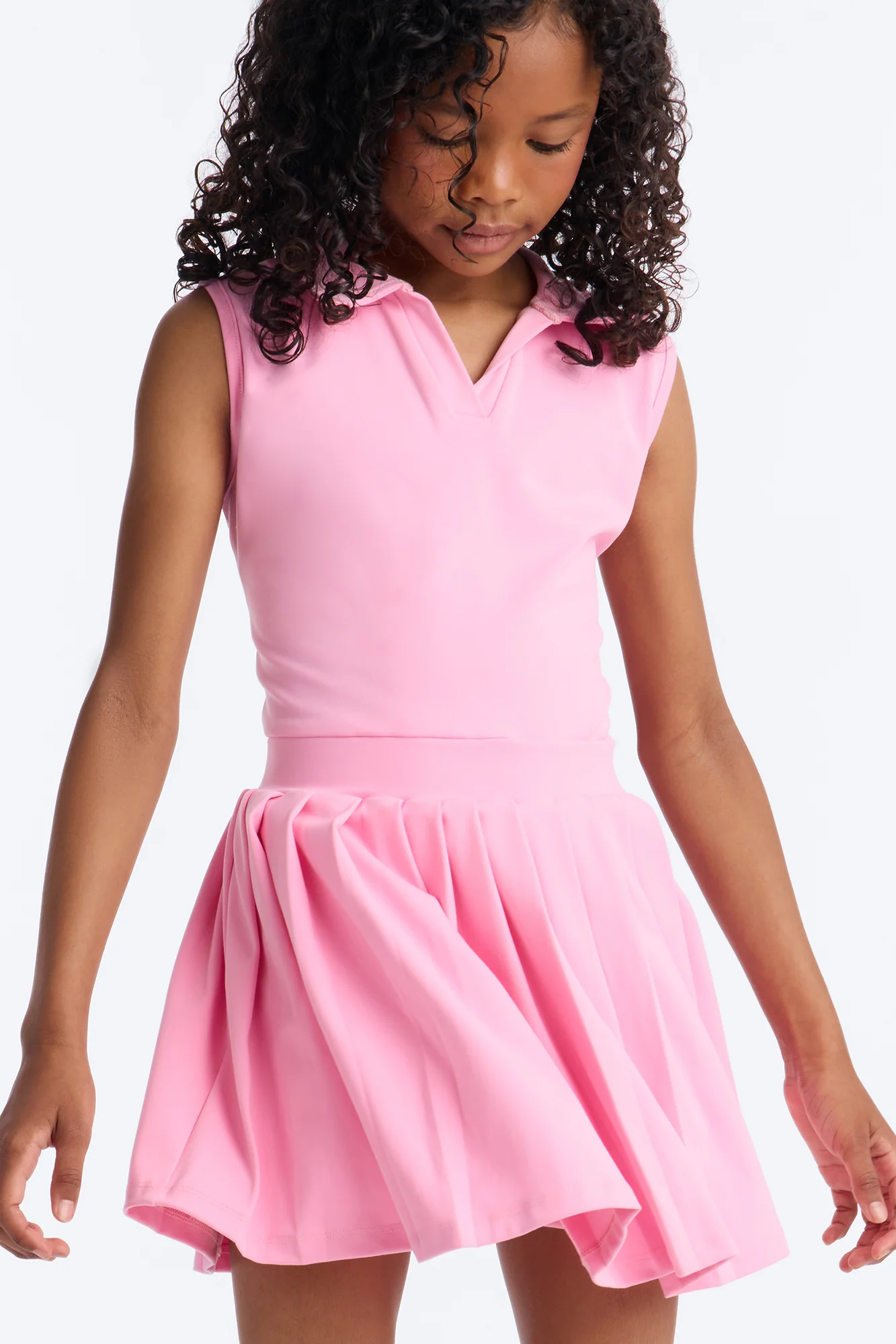 Mini Layla Active Polo Dress - Pink - Image 3