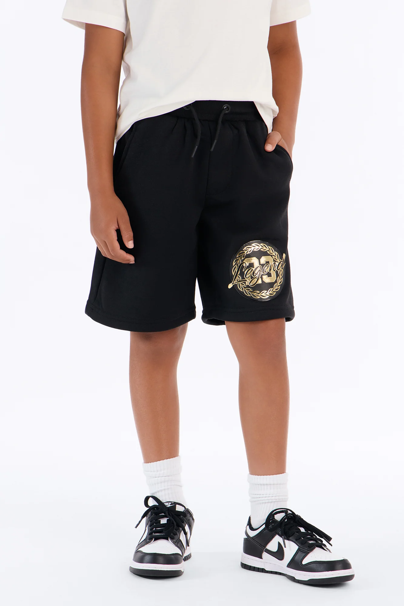 Mini Legend 23 Fleece Shorts - Black - Image 2