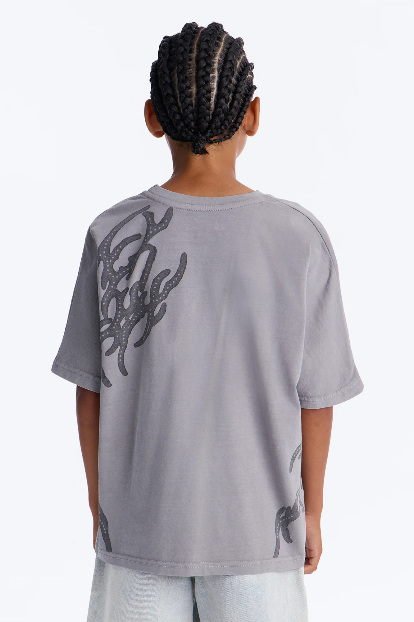 Mini Legendary Embroidery Short Sleeve Tee - Grey - Image 3