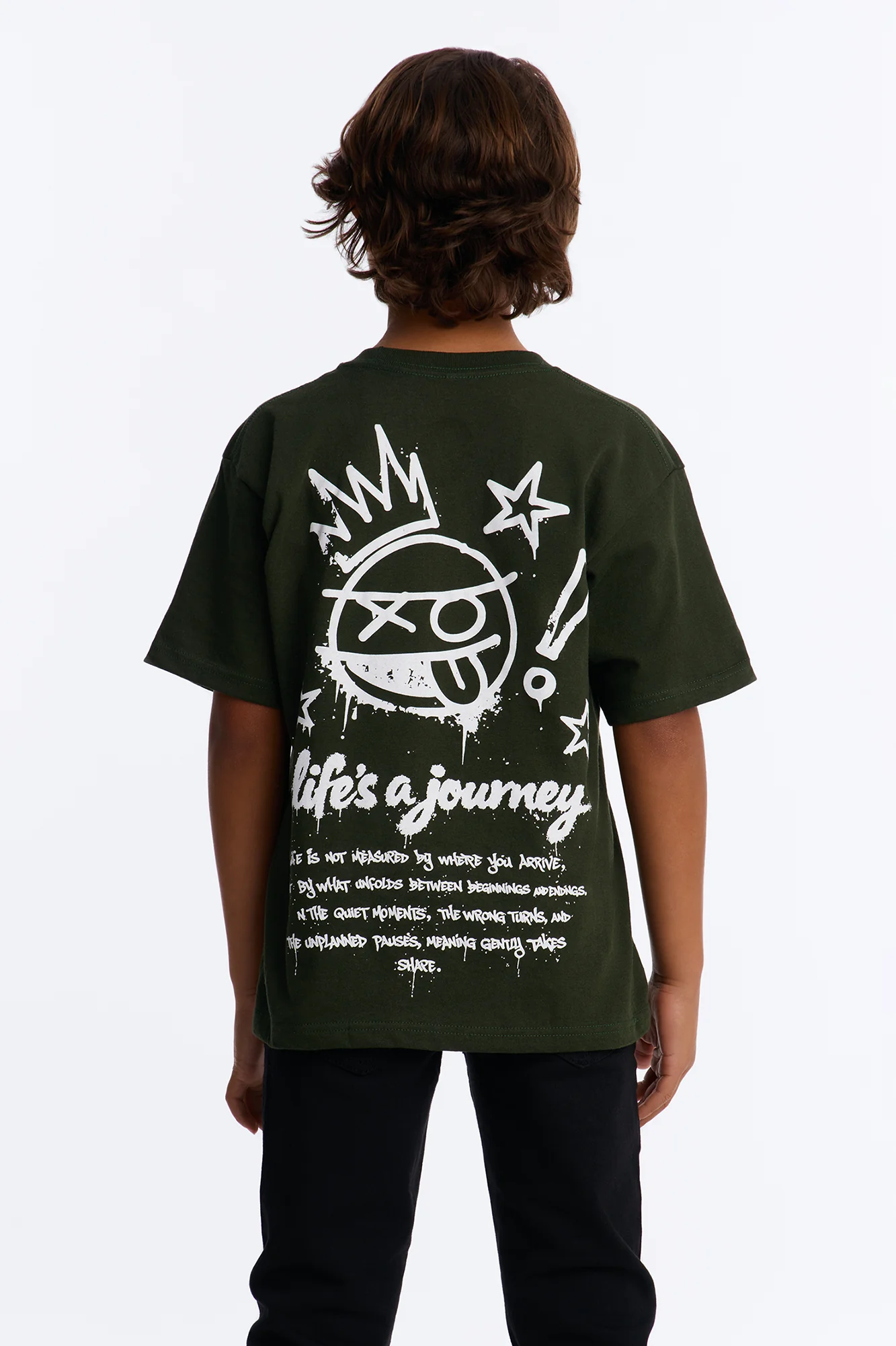 Mini Life's A Journey Short Sleeve Tee - Green - Image 3