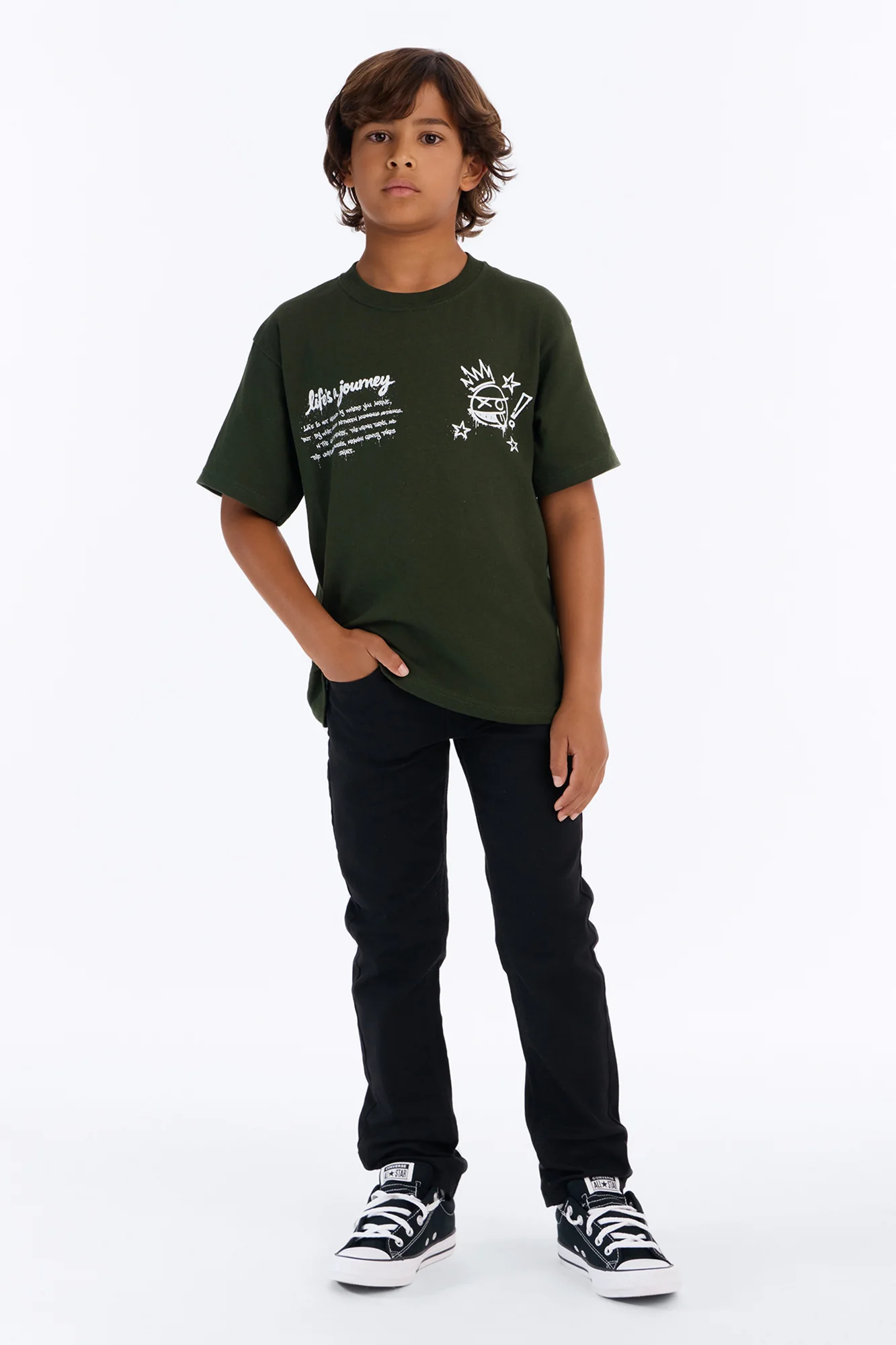 Mini Life's A Journey Short Sleeve Tee - Green - Image 4