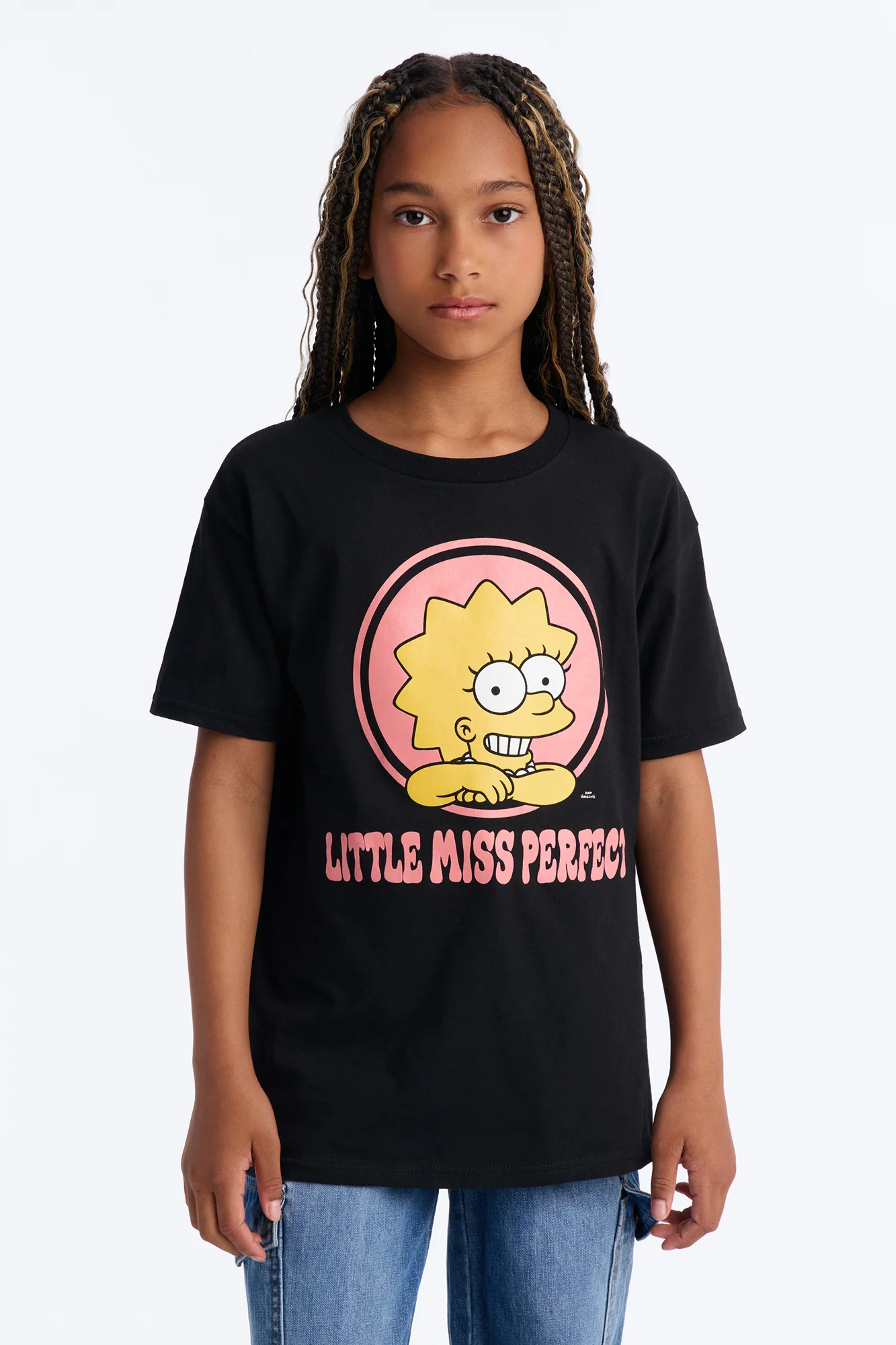 Mini Lisa Simpson Little Miss Perfect Short Sleeve Tee - Black - Image 2
