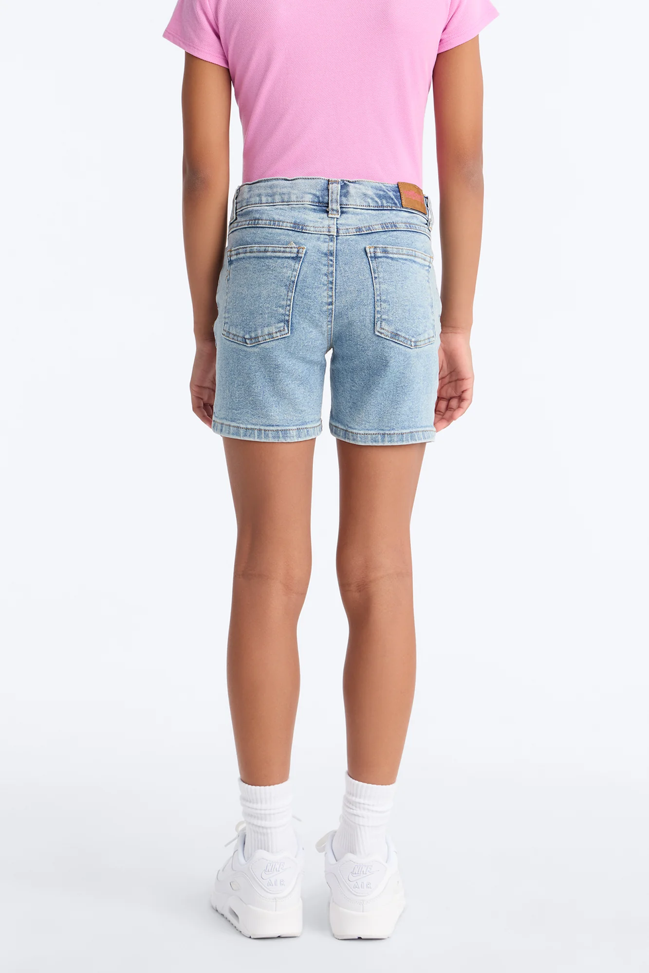 Mini Love Is All Around Denim Shorts - Medium Wash - Image 4