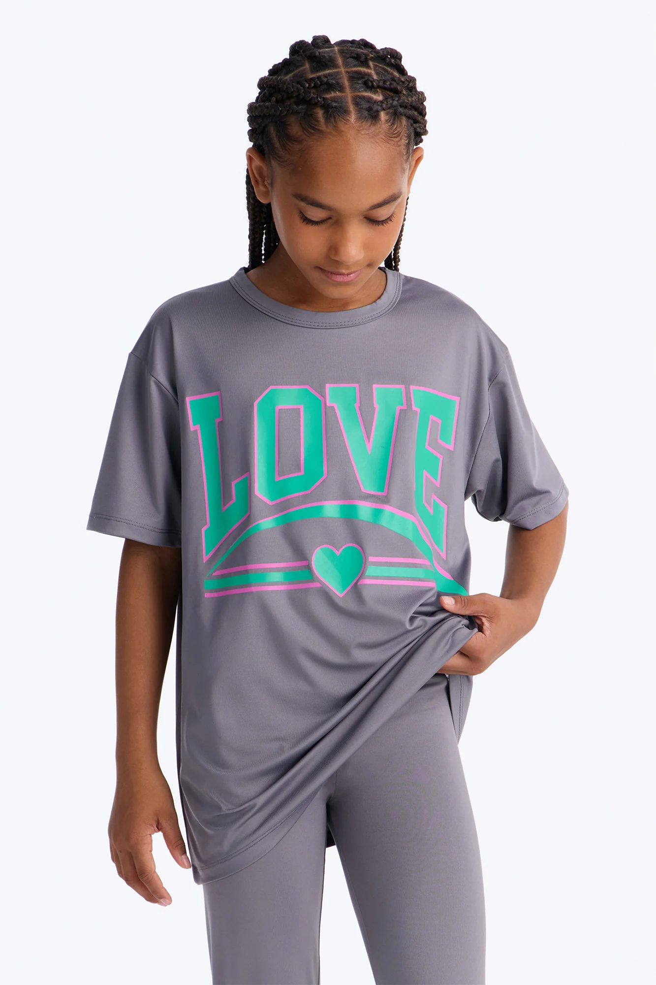 Mini Love Over Everything Legging Set - Charcoal - Image 2