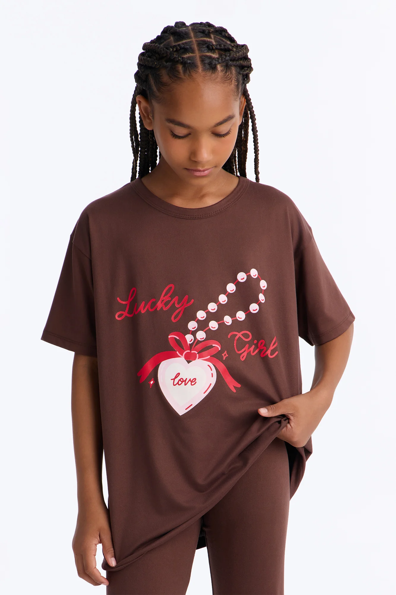 Mini Lucky Girl Legging Set - Brown - Image 2