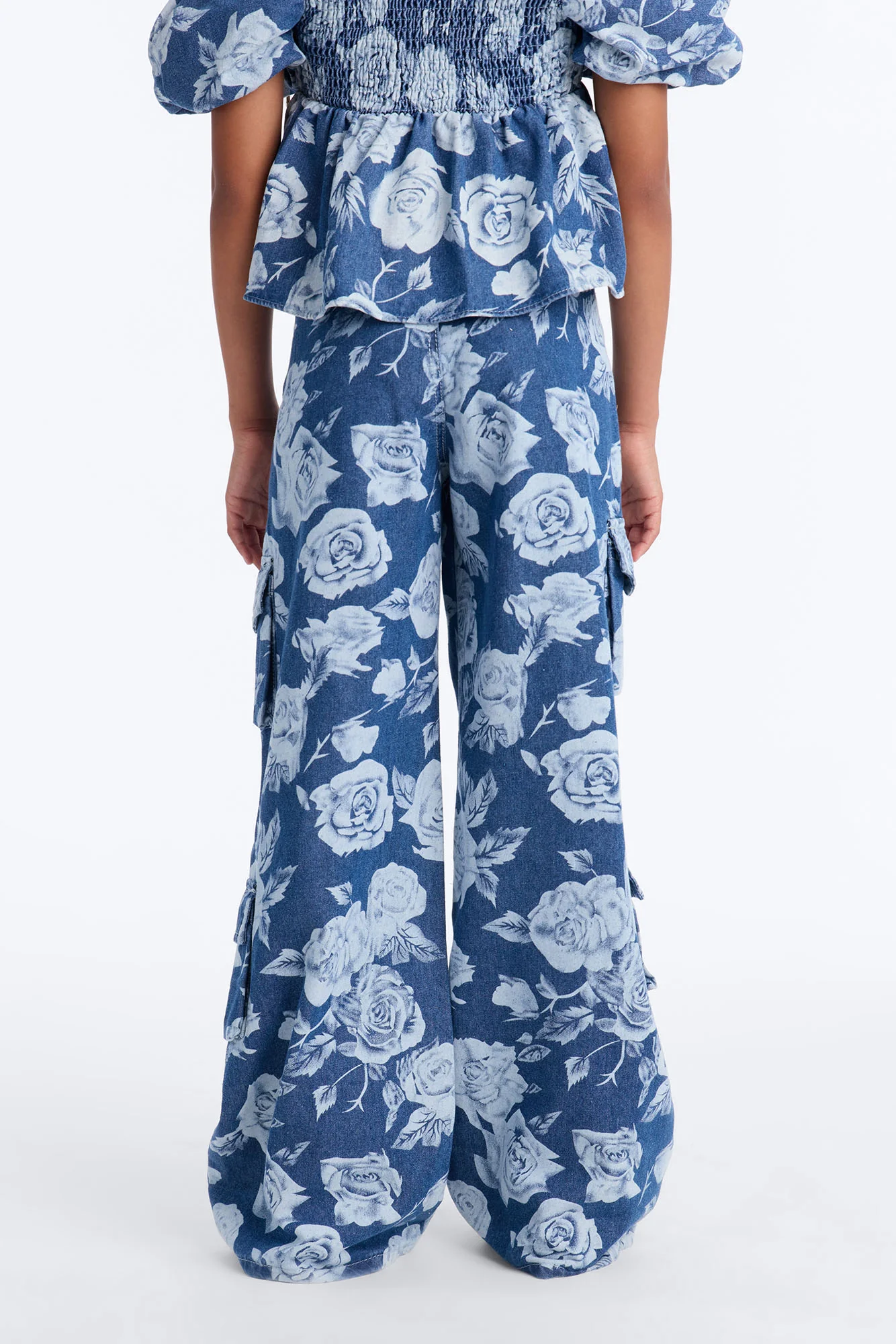 Mini Means Everything To Me Printed Cargo Jeans - Blue - Image 3