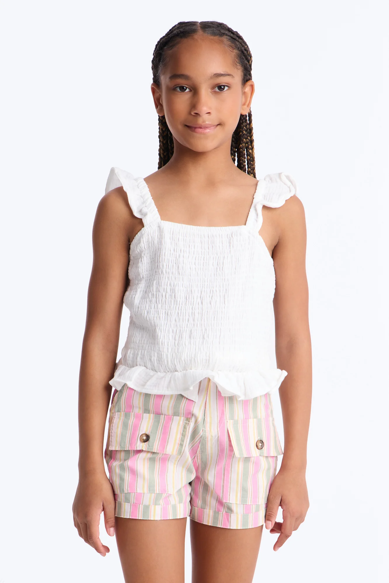 Mini Meet You There Short Set - White/Pink - Image 2