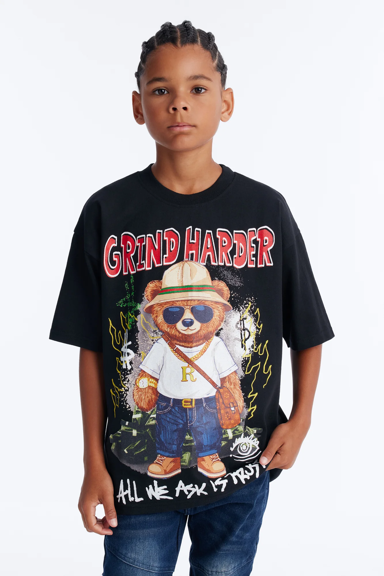 Mini Money Grind Harder Short Sleeve Tee - Black