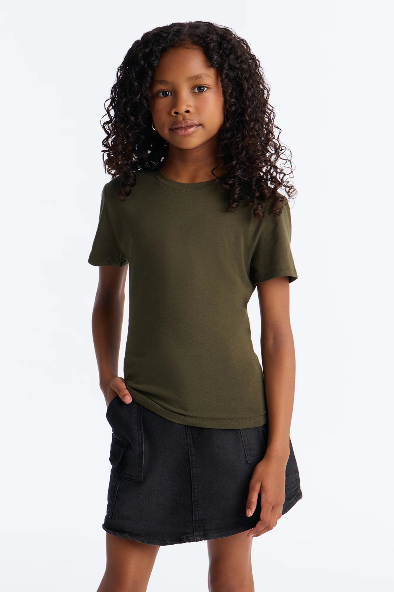 Mini My Everyday Crew Neck Tee - Olive