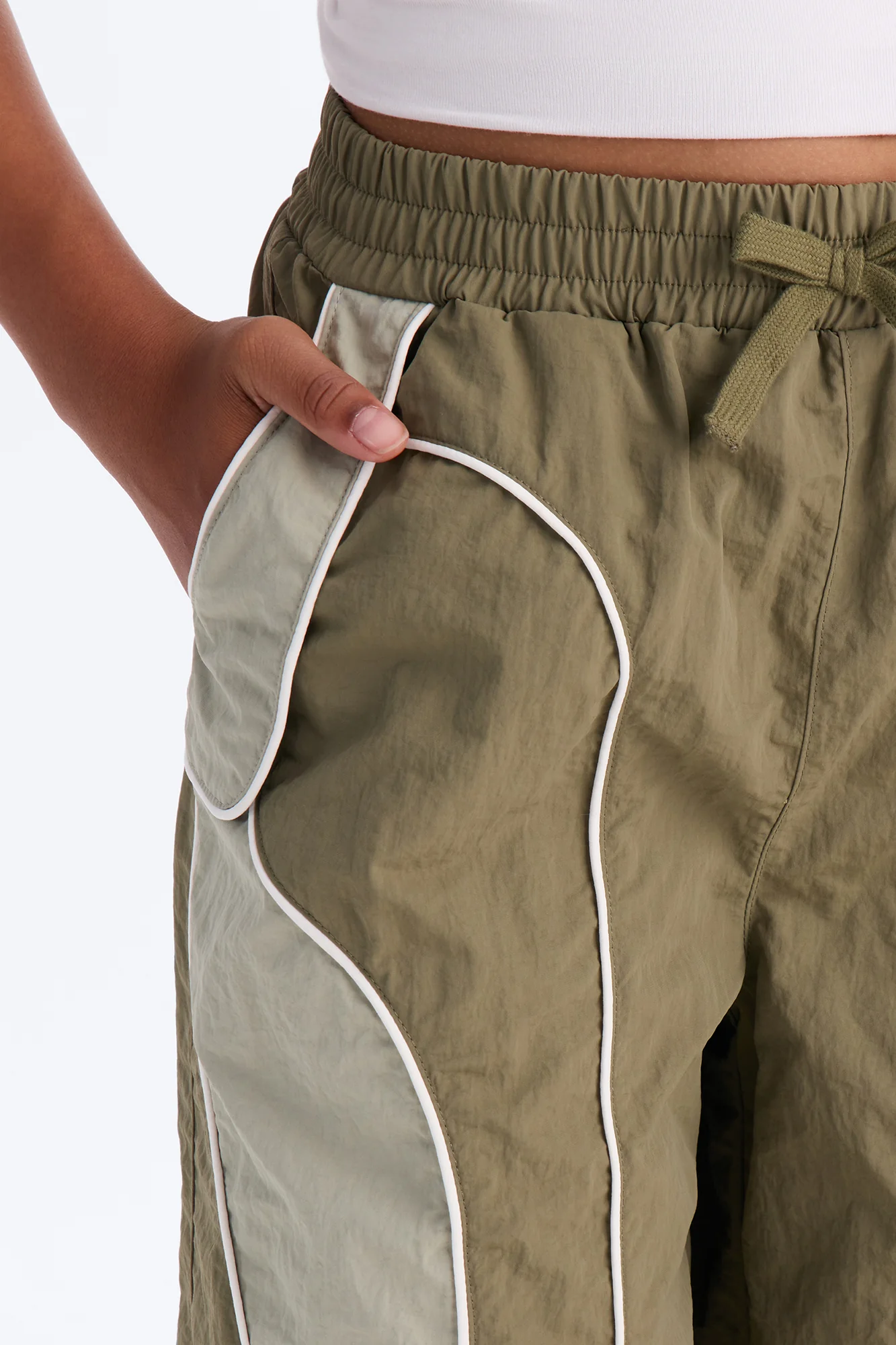 Mini New Era Colorblock Track Pant - Sage - Image 3