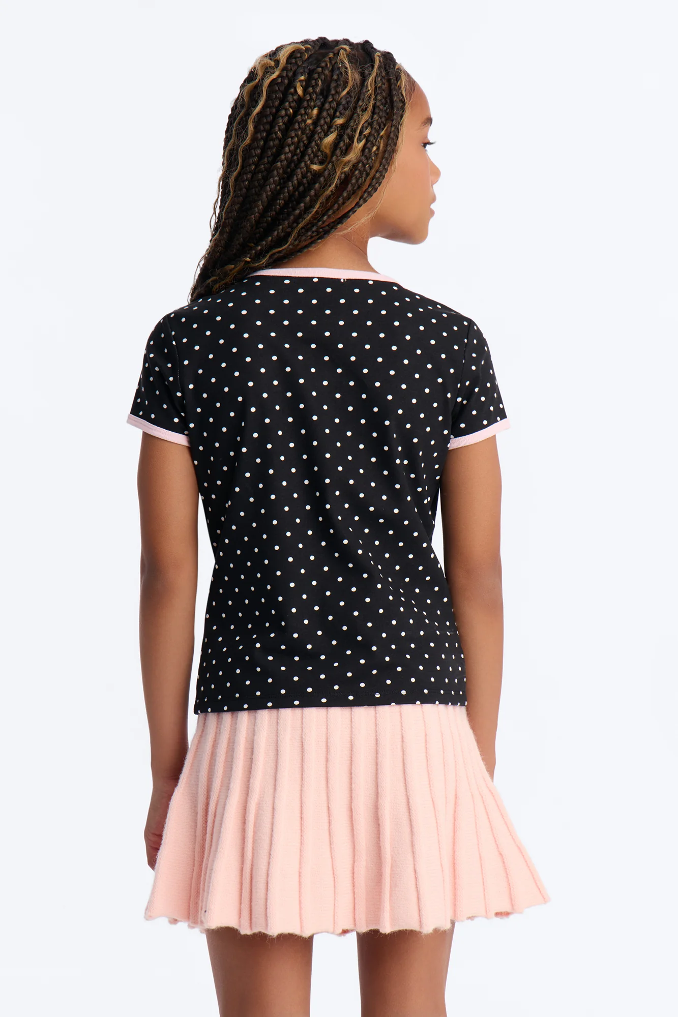Mini New York 67 Polka Dot Print Short Sleeve Tee - Black - Image 4