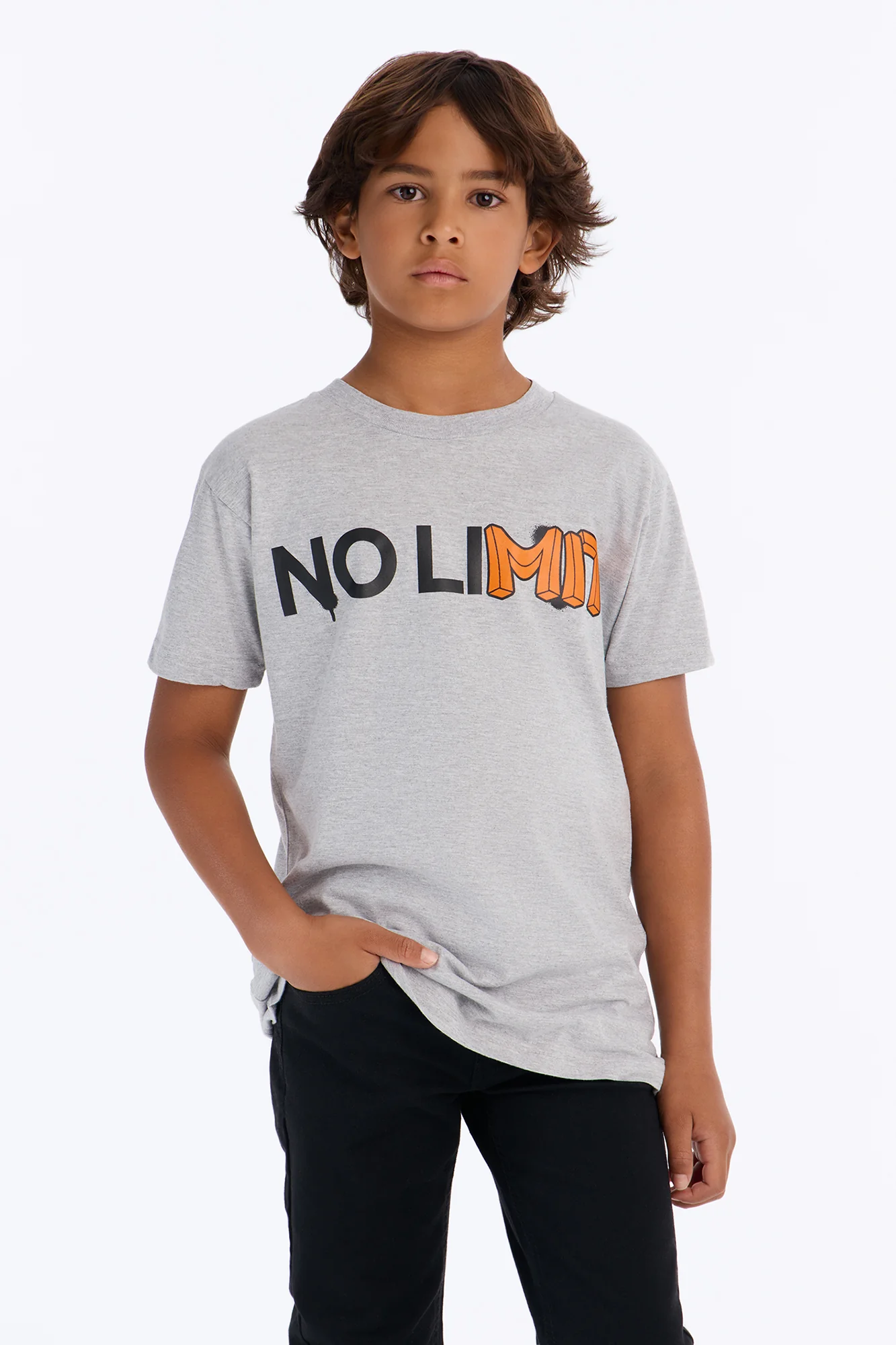 Mini No Limit Short Sleeve Tee - Heather Grey