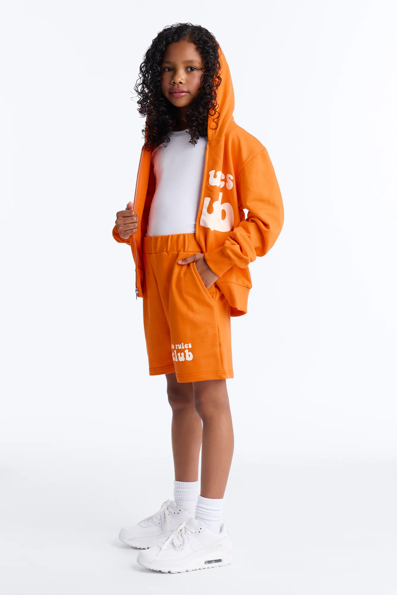 Mini No Rules Club French Terry Short Set - Orange - Image 2