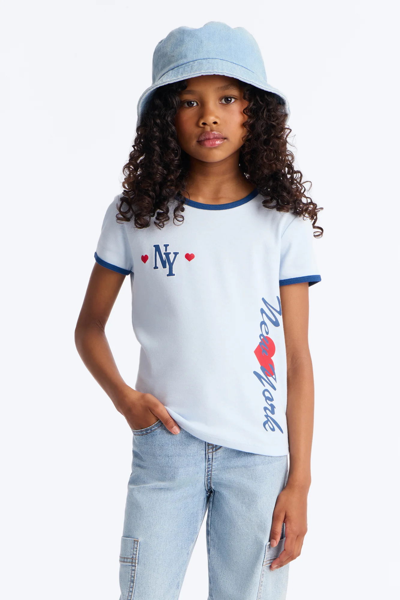 Mini NY America's Sweetheart Short Sleeve Tee - Blue - Image 3
