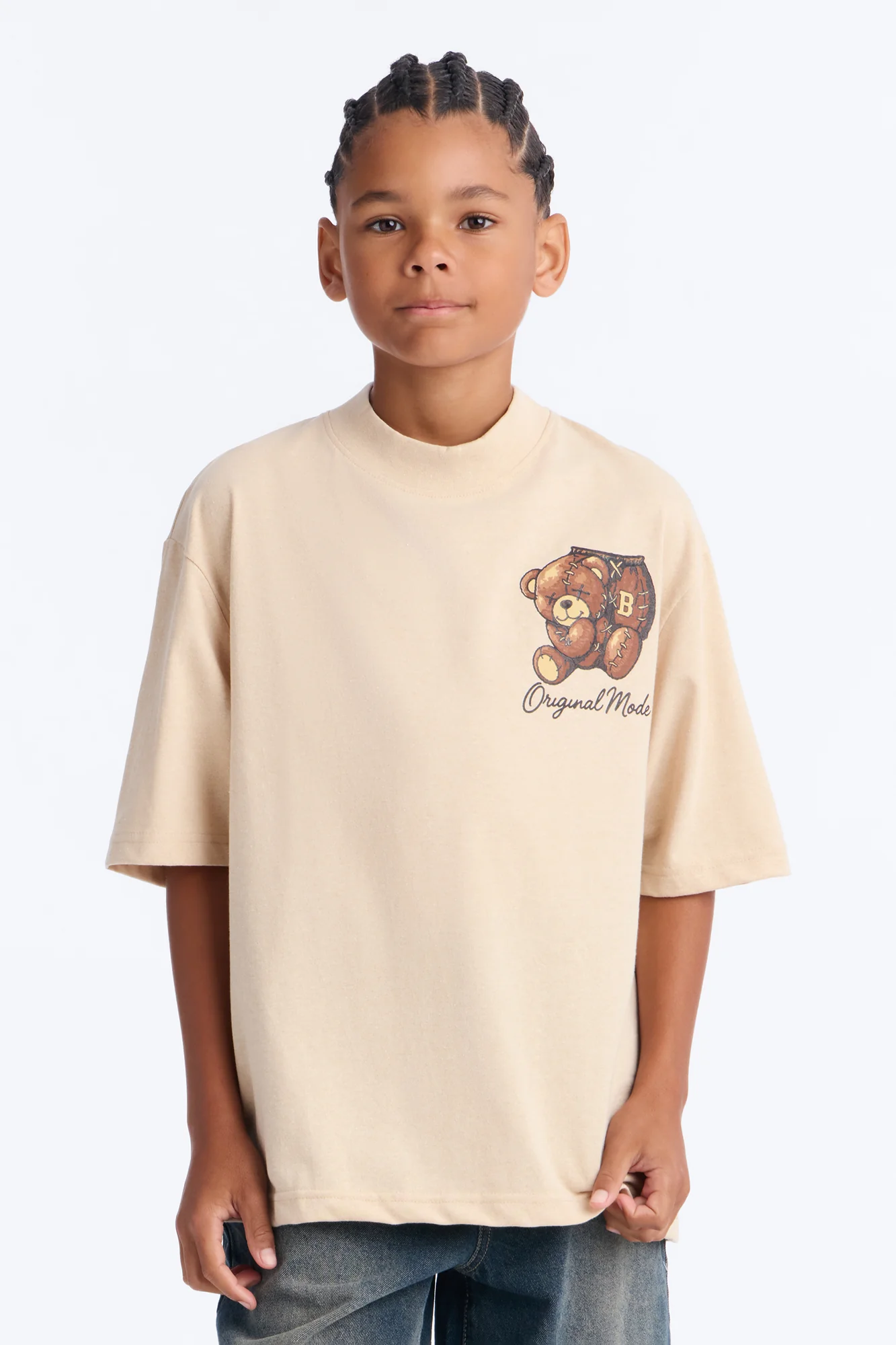 Mini Original Teddy Short Sleeve Front/Back Tee - Sand - Image 2