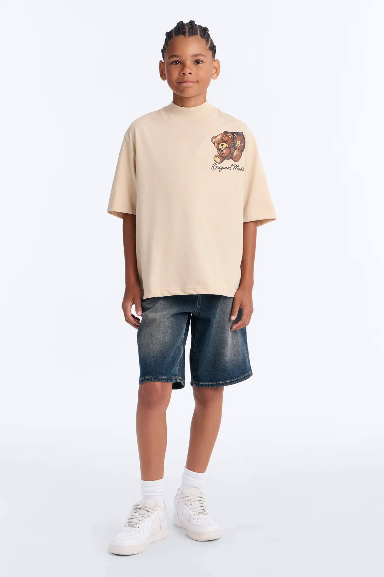 Mini Original Teddy Short Sleeve Front/Back Tee - Sand - Image 3