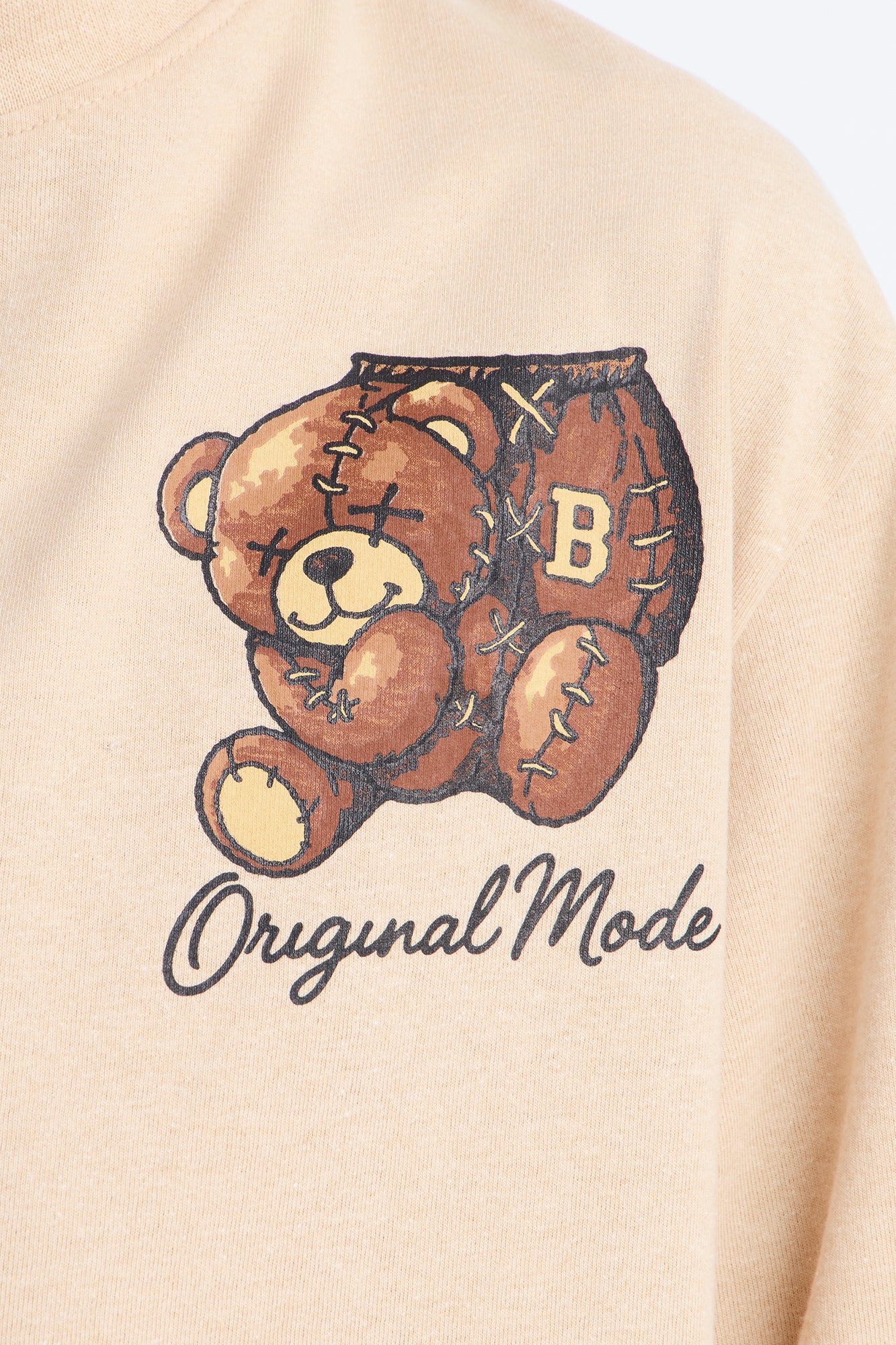 Mini Original Teddy Short Sleeve Front/Back Tee - Sand - Image 4