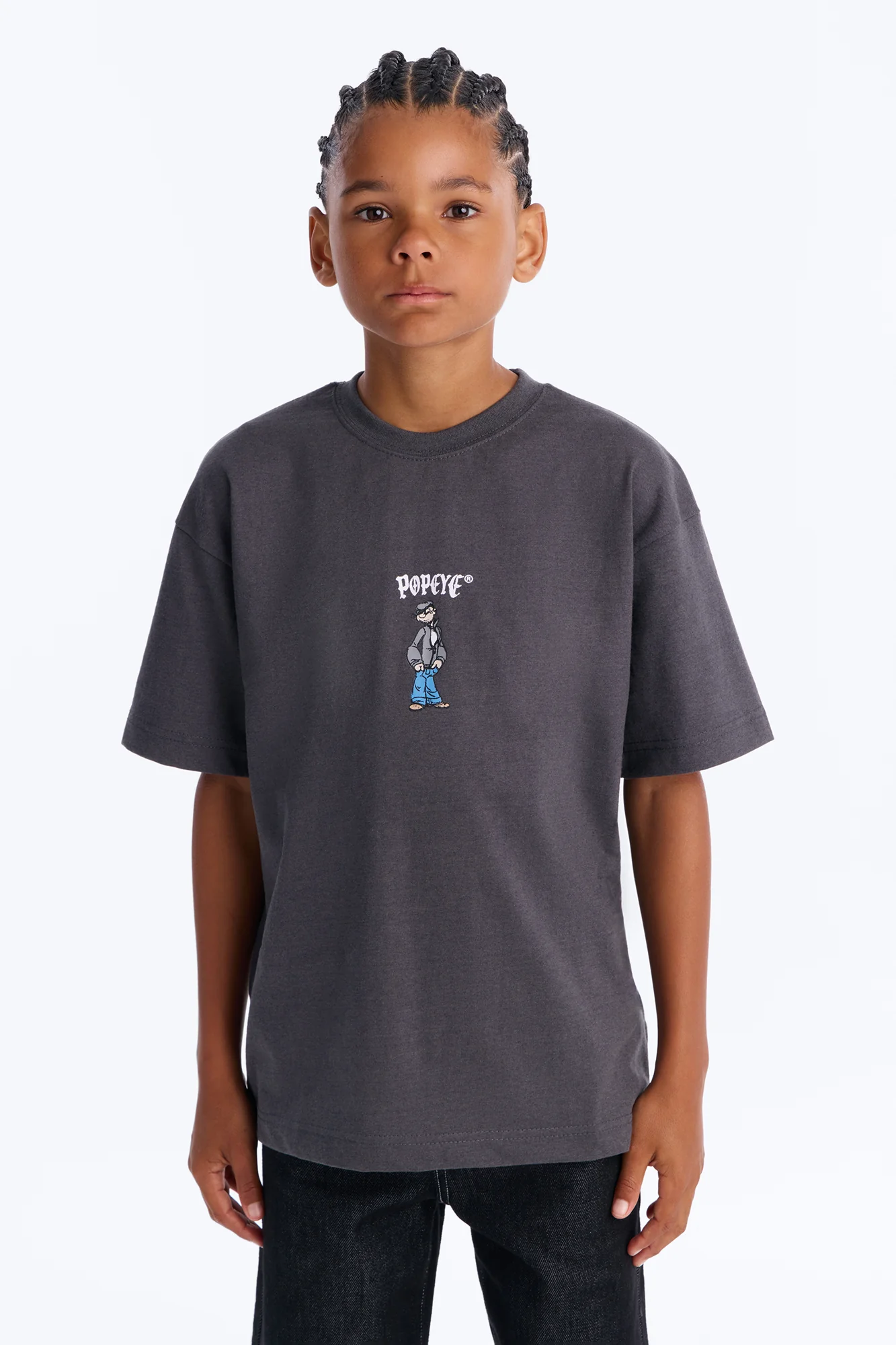 Mini Popeye Old Skool Short Sleeve Tee - Grey