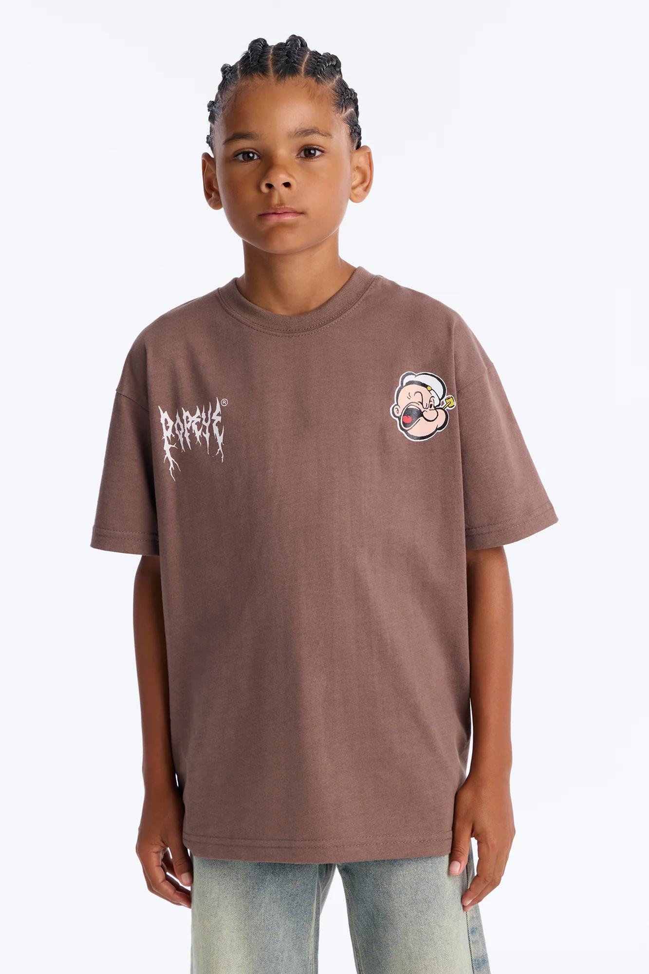 Mini Popeye Powered By Spinach Short Sleeve Tee - Brown - Image 2