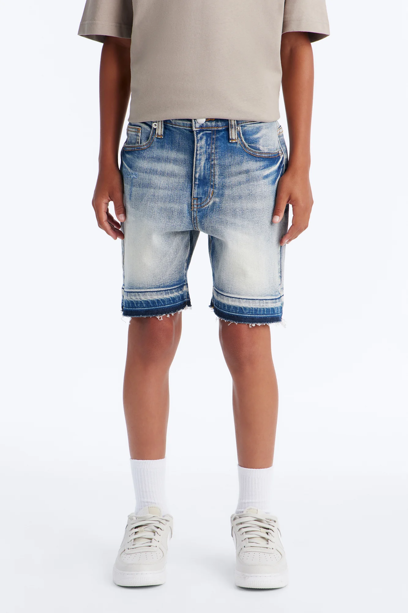 Mini Run Around Relaxed Denim Shorts - Medium Wash - Image 2
