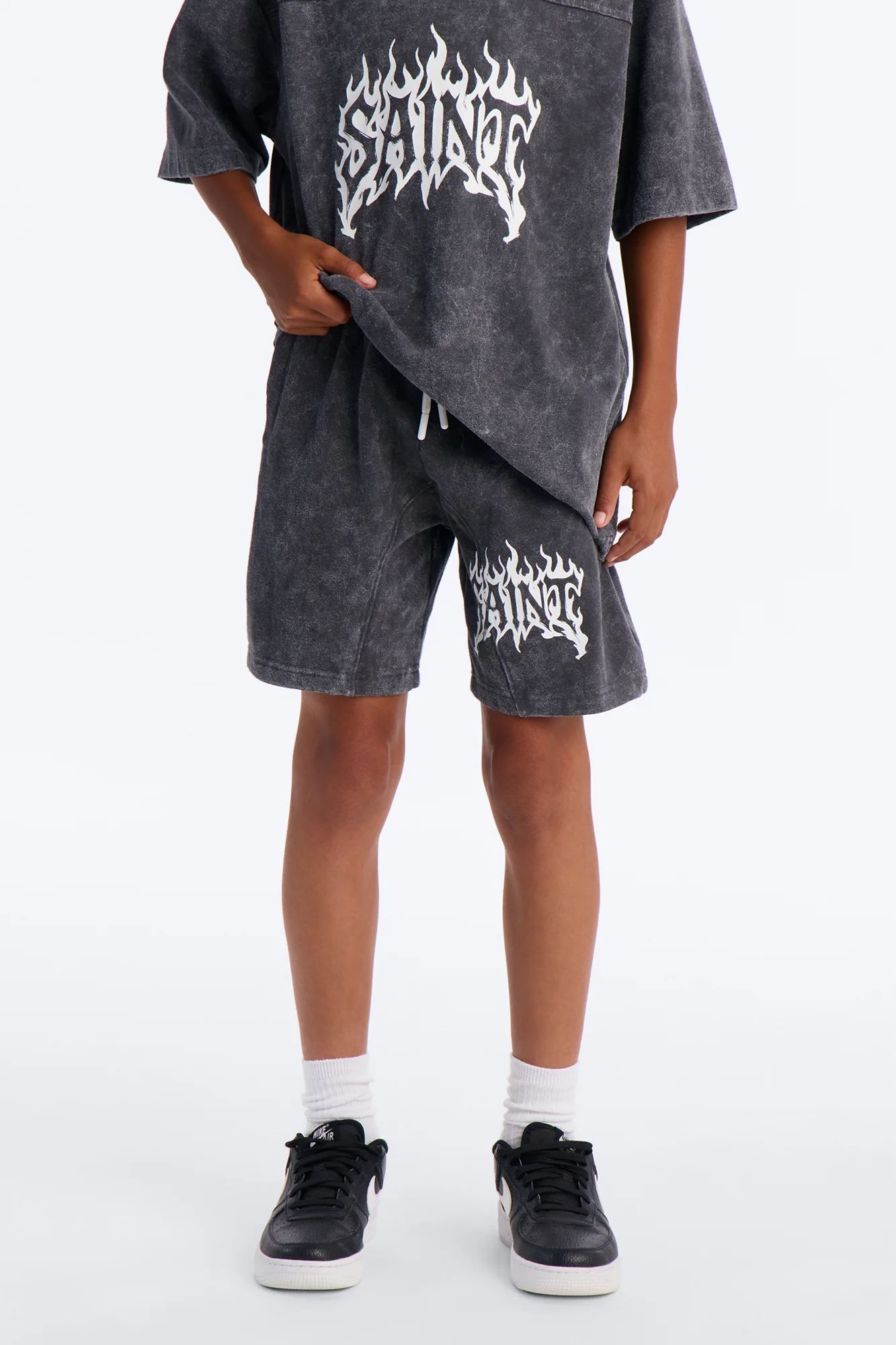 Mini Saint Forever Shorts - Black Wash