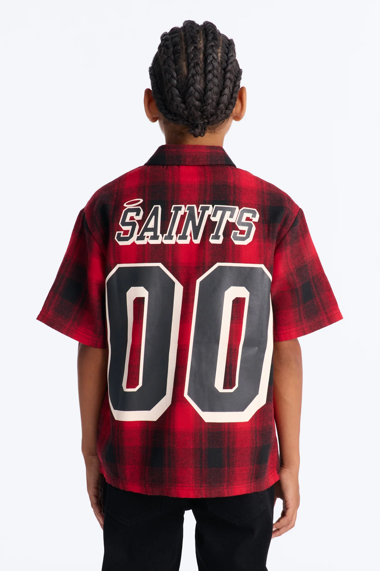 Mini Saints All Star League Front/Back Button Down Shirt - Red/Black