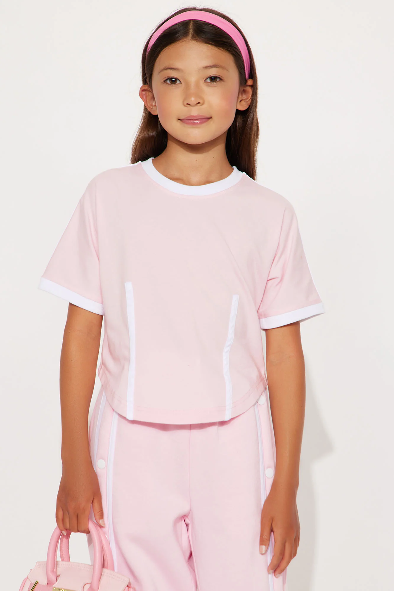 Mini Sara Fleece Track Pant Set - Pink - Image 2