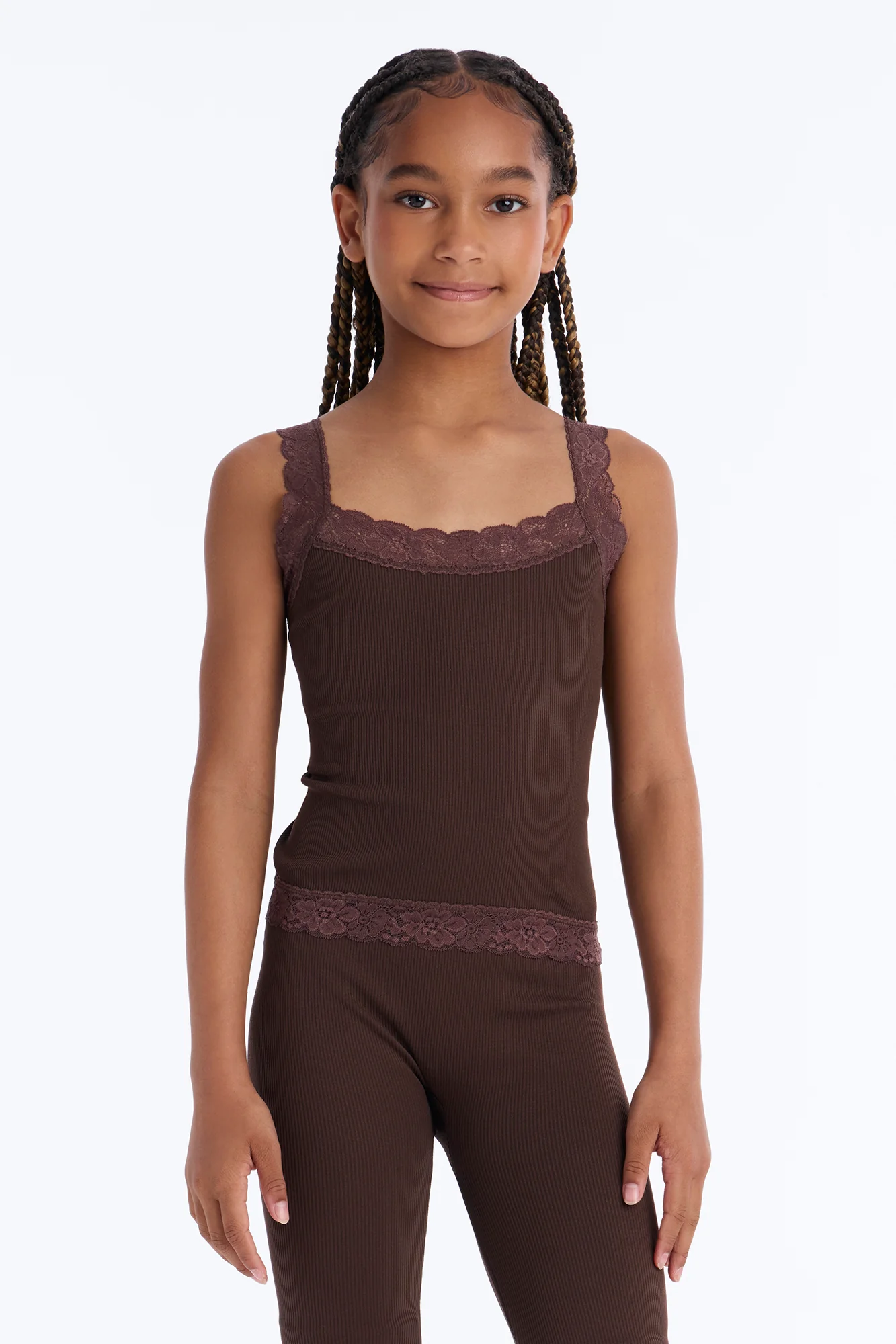 Mini Sculpted Power Seamless Legging Set - Chocolate - Image 2