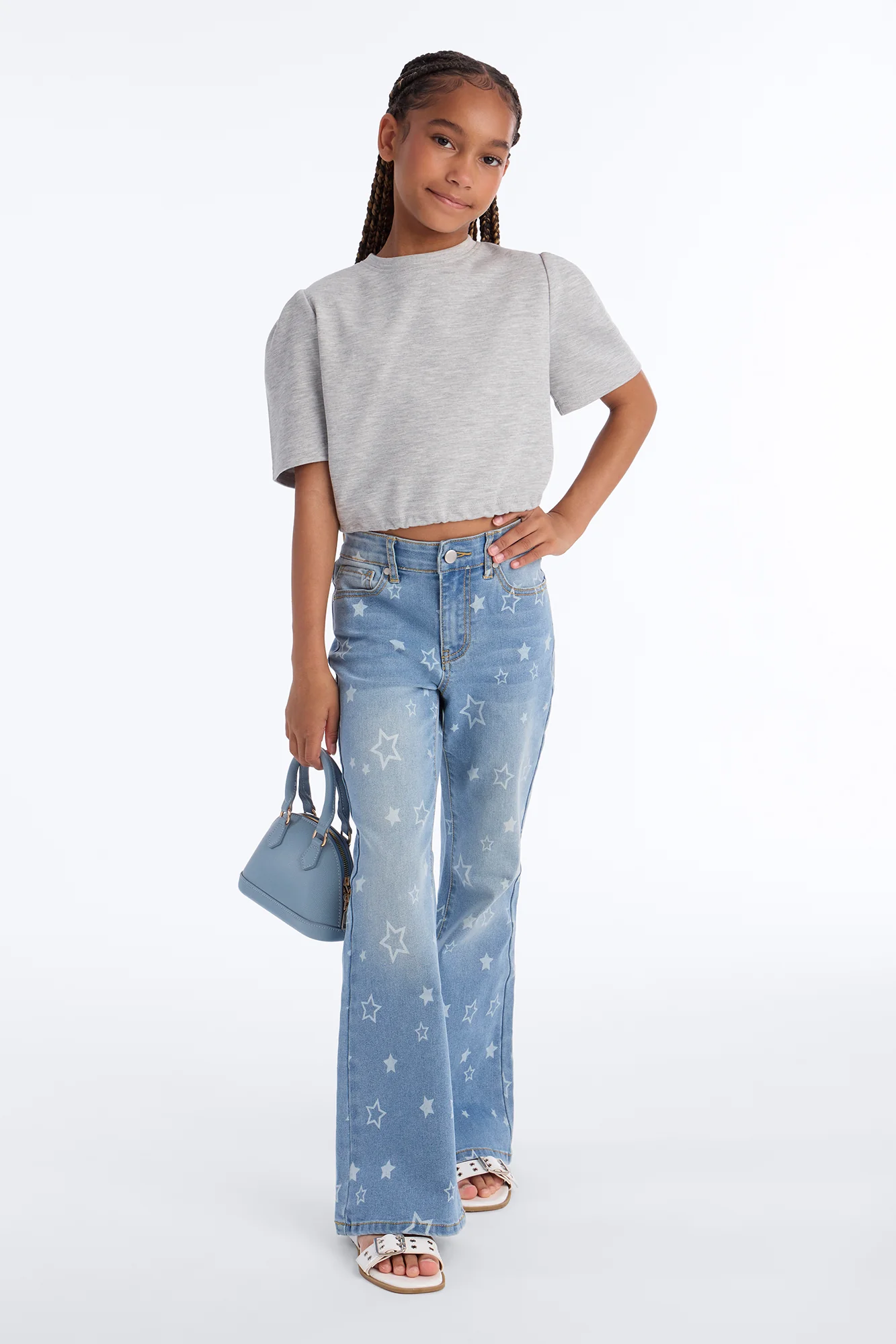 Mini Seeing The Stars Flare Jeans - Light Wash