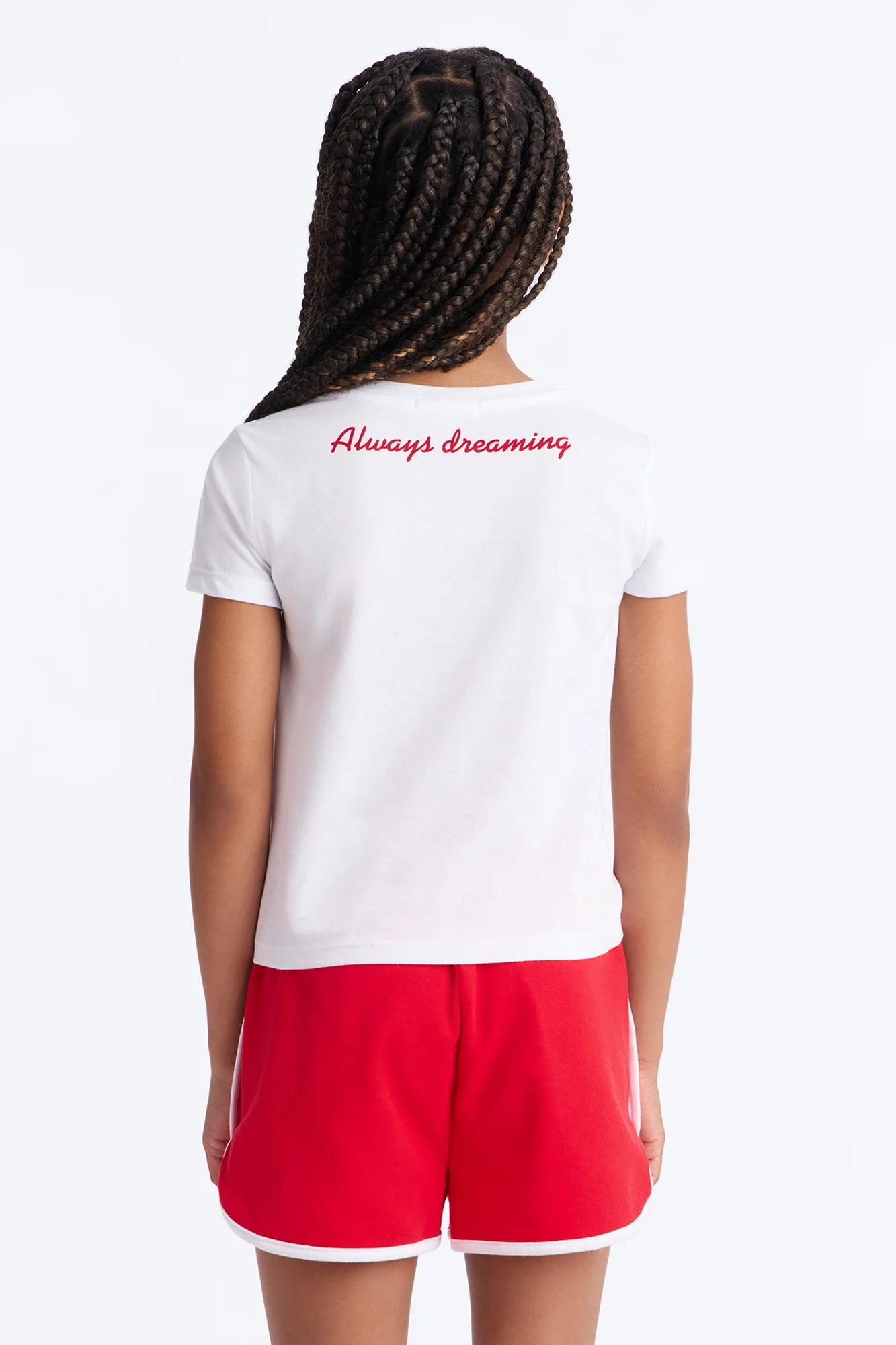 Mini She's Always Dreaming Short Set - Red/White - Image 4