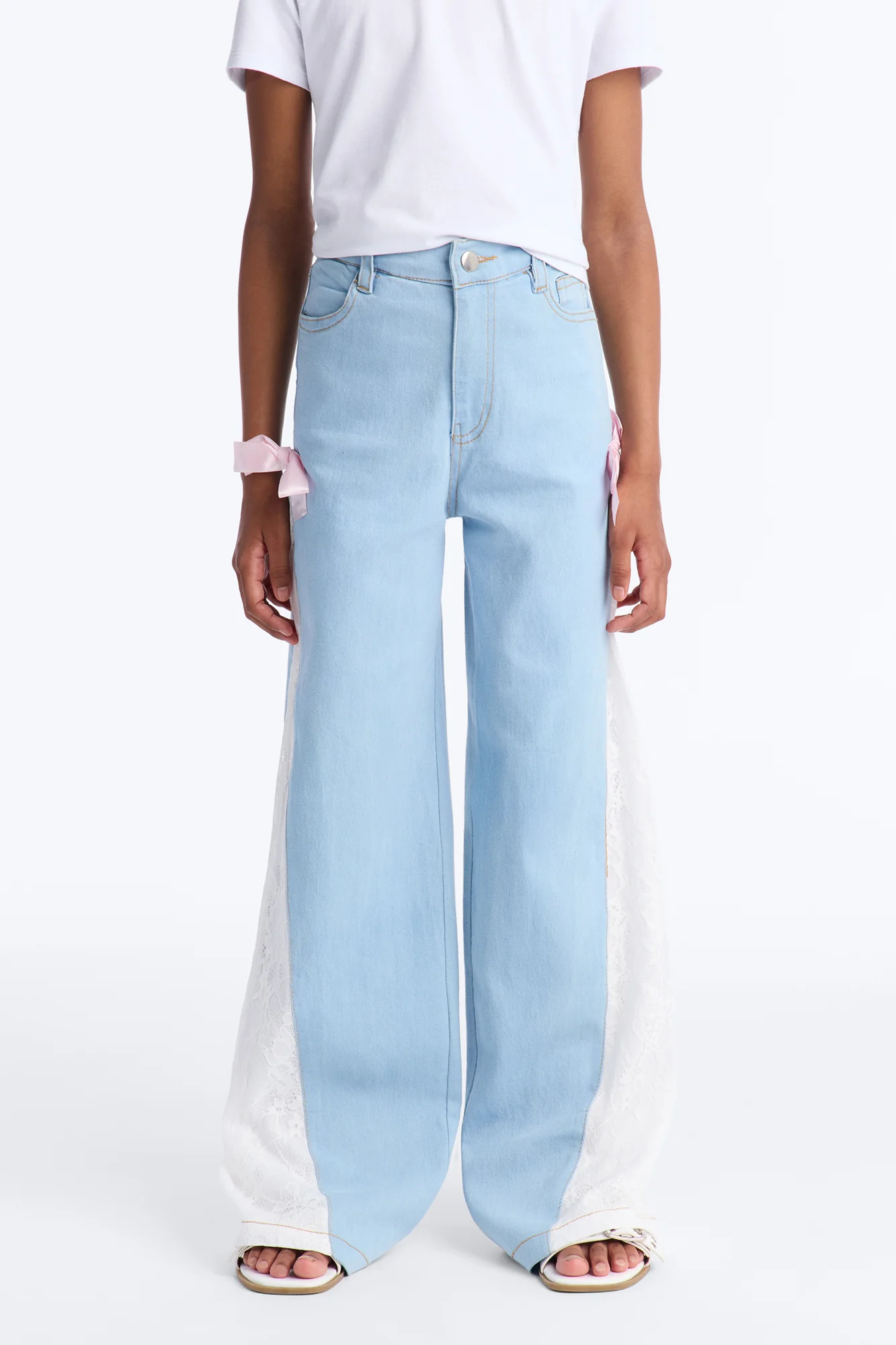 Mini She's Elegant Wide Leg Jeans - Light Wash - Image 2