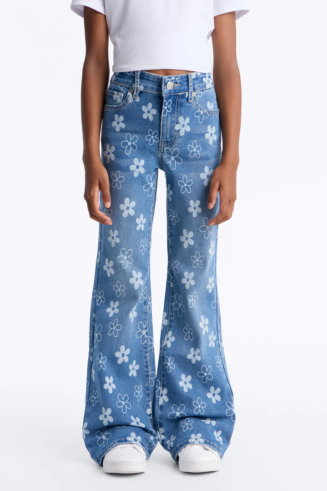 Mini So Many Flowers Flare Jeans - Medium Wash - Image 2