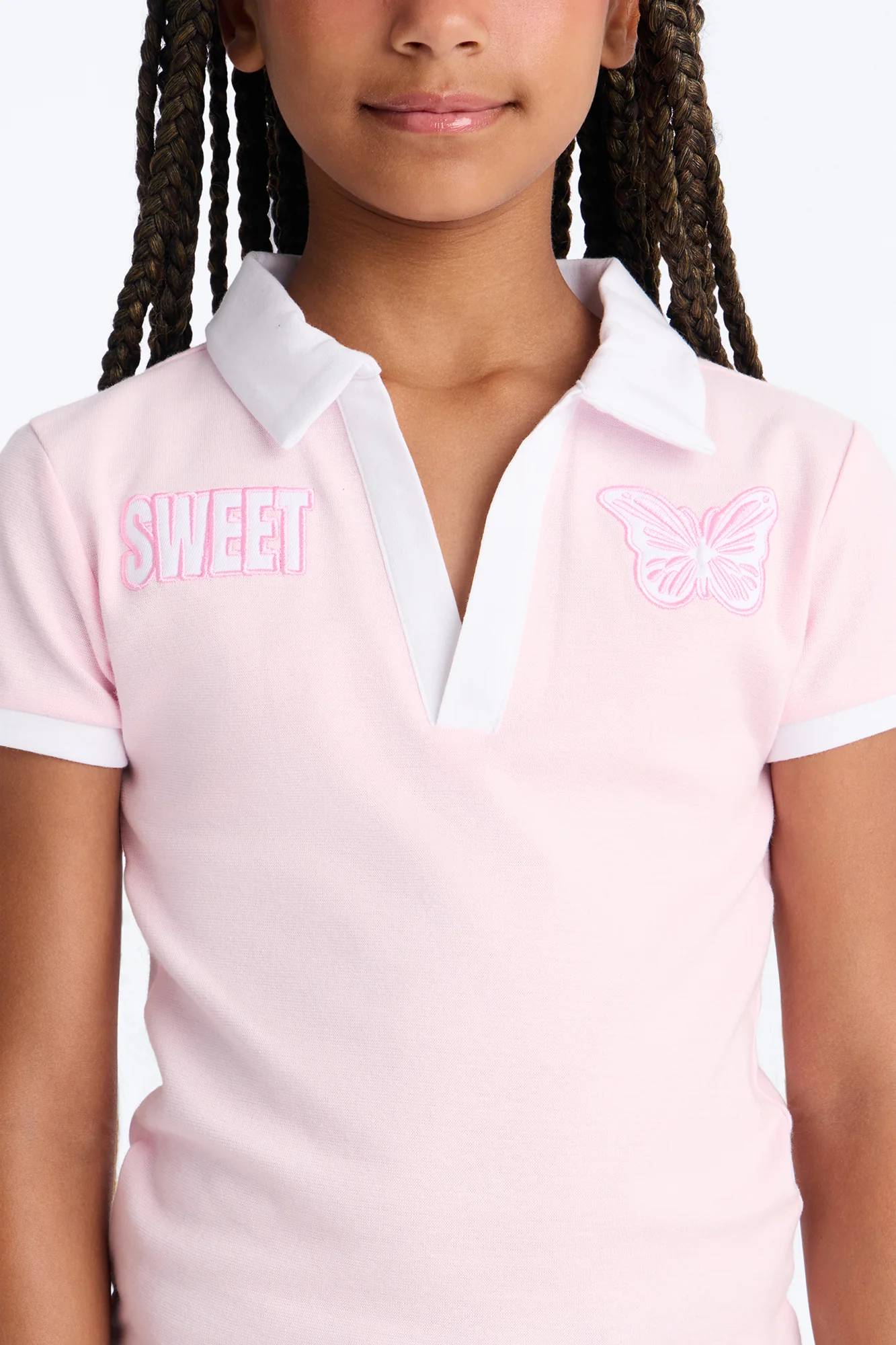 Mini So Sweet Short Sleeve Polo - Pink/combo - Image 4