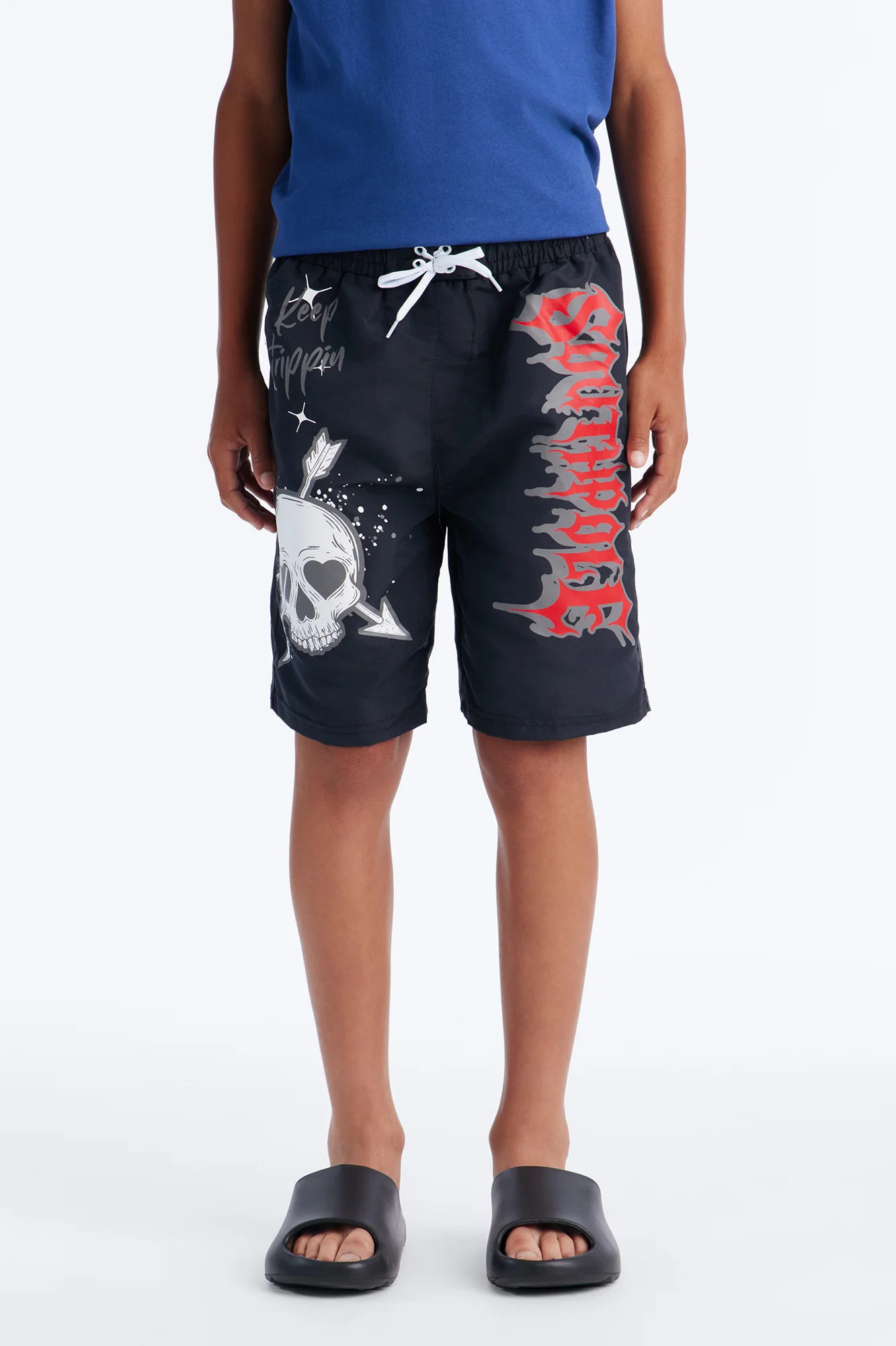 Mini Southpole Skull Swim Trunk - Black