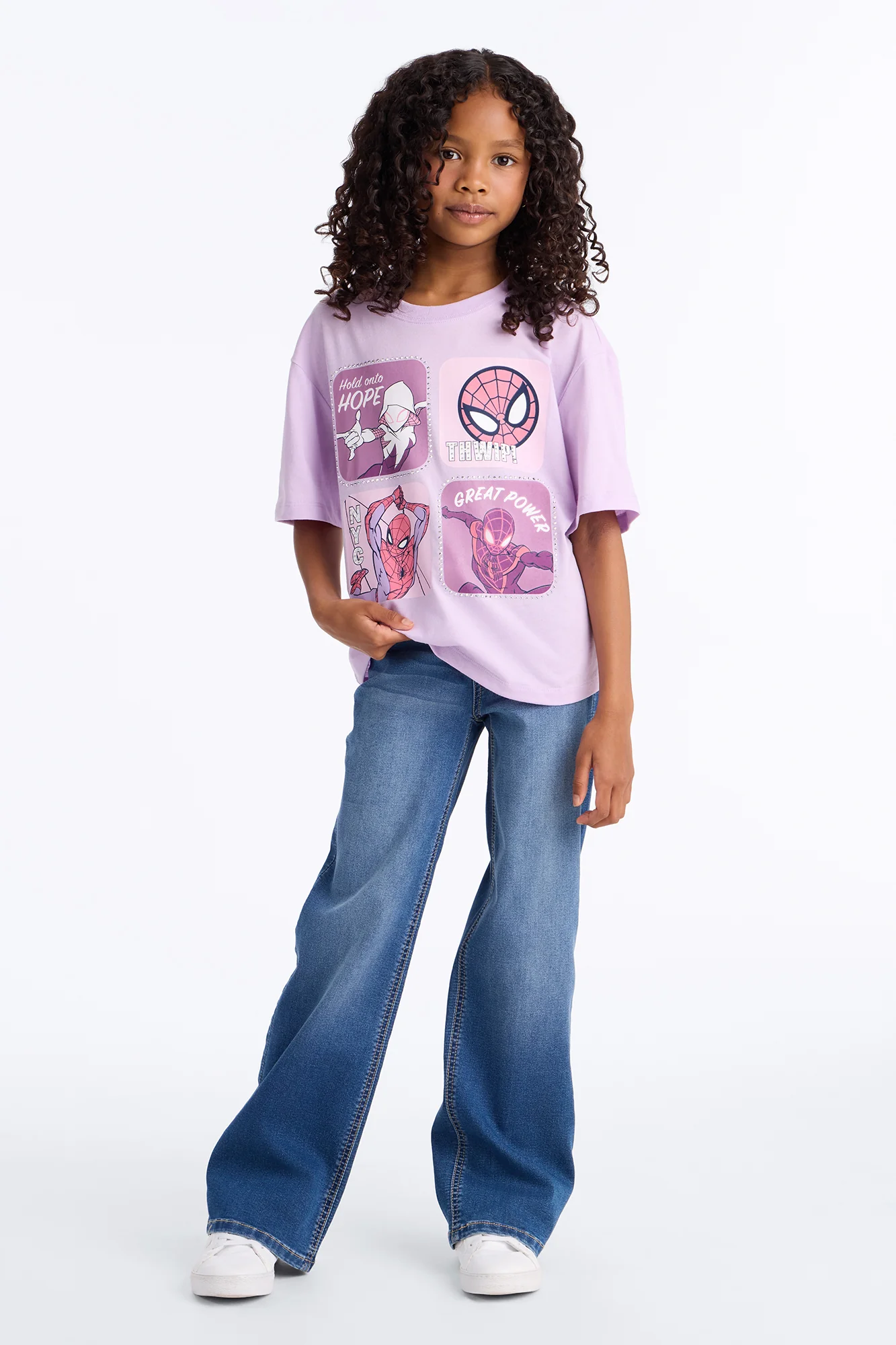 Mini Spiderman And Gwen Short Sleeve Tee - Lavender - Image 2