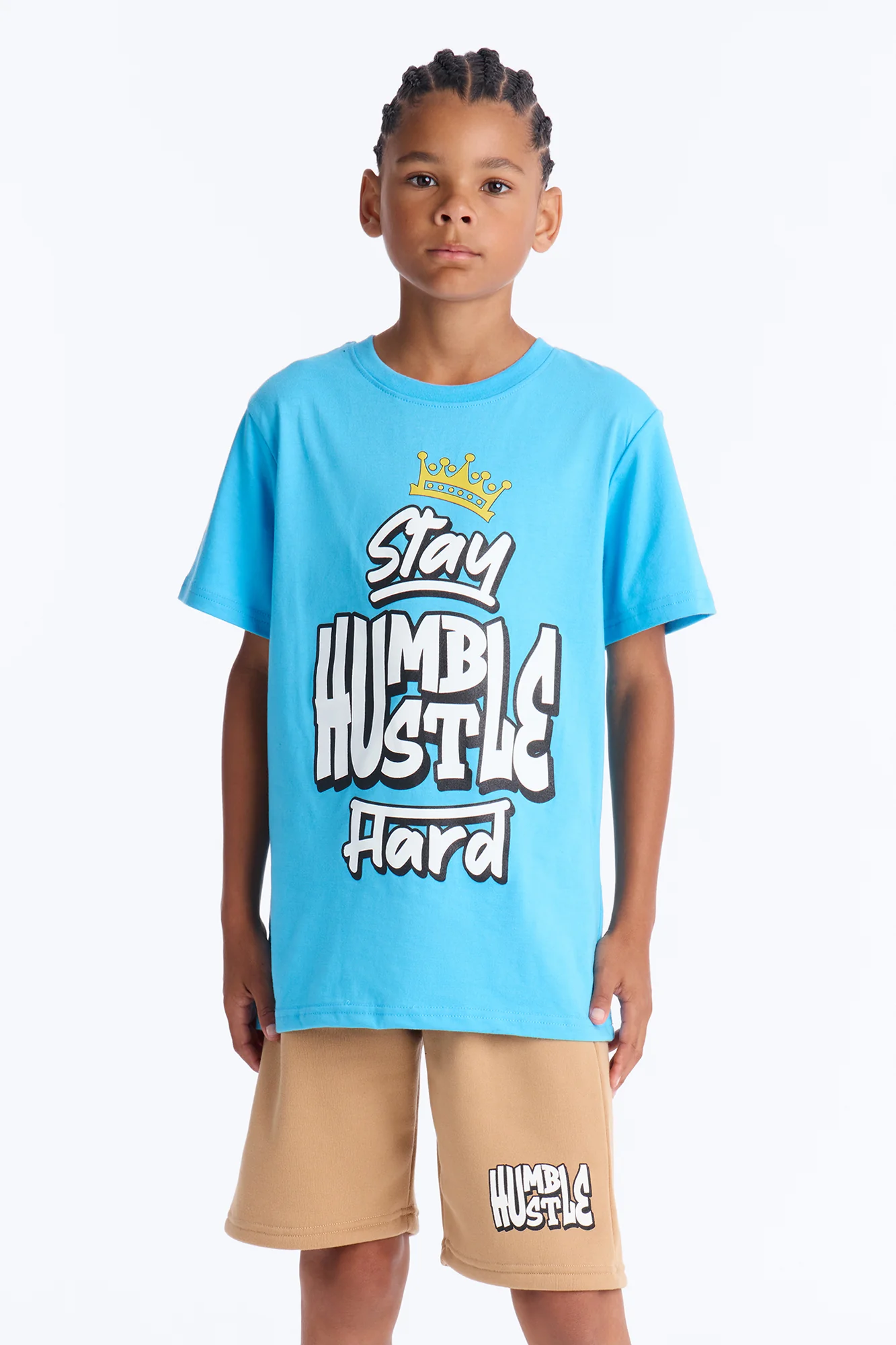 Mini Stay Humble Hustle Hard Short Set - Blue/combo - Image 2