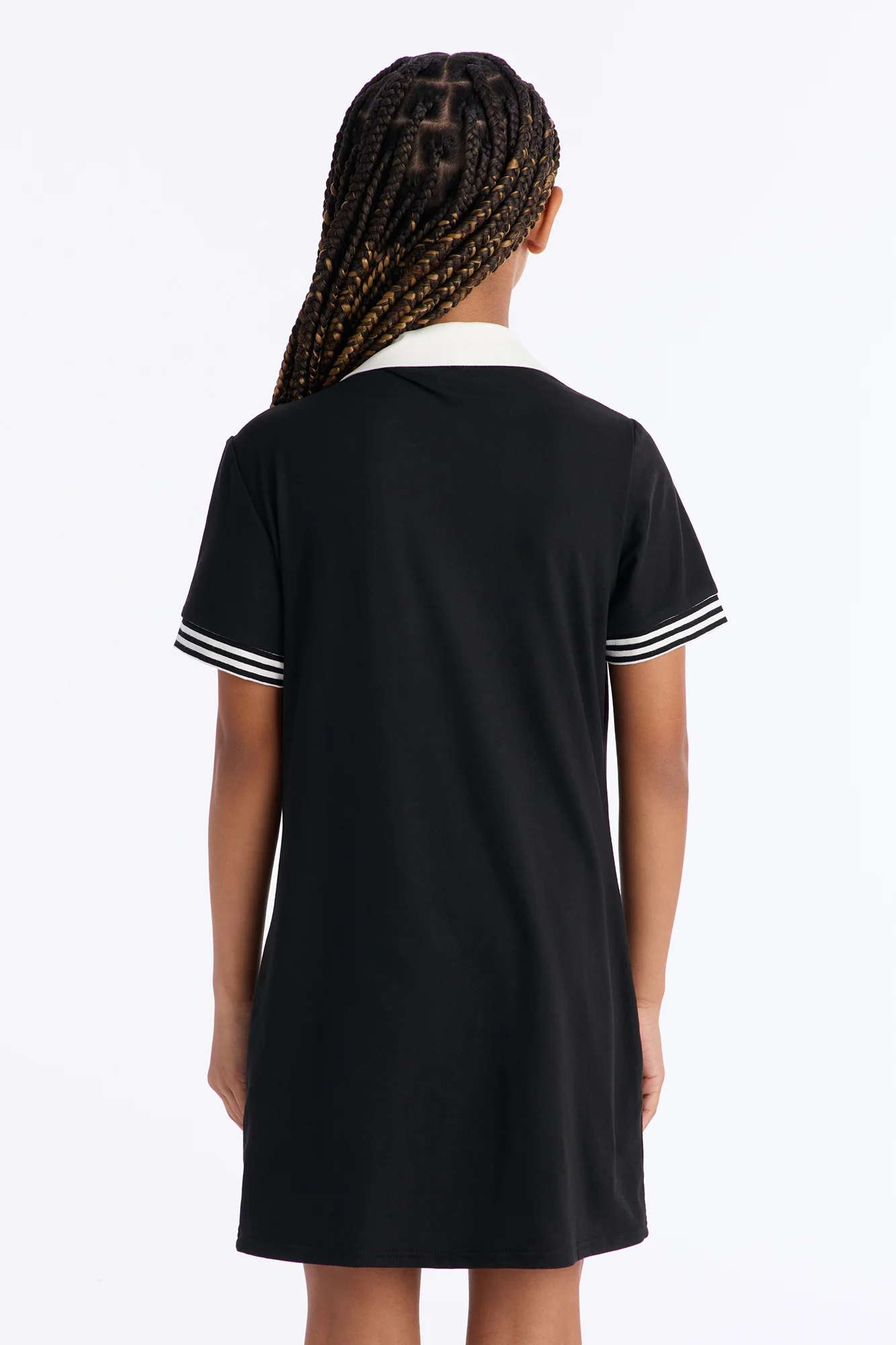 Mini Stay Sporty Polo Shirt Dress - Black/White - Image 4