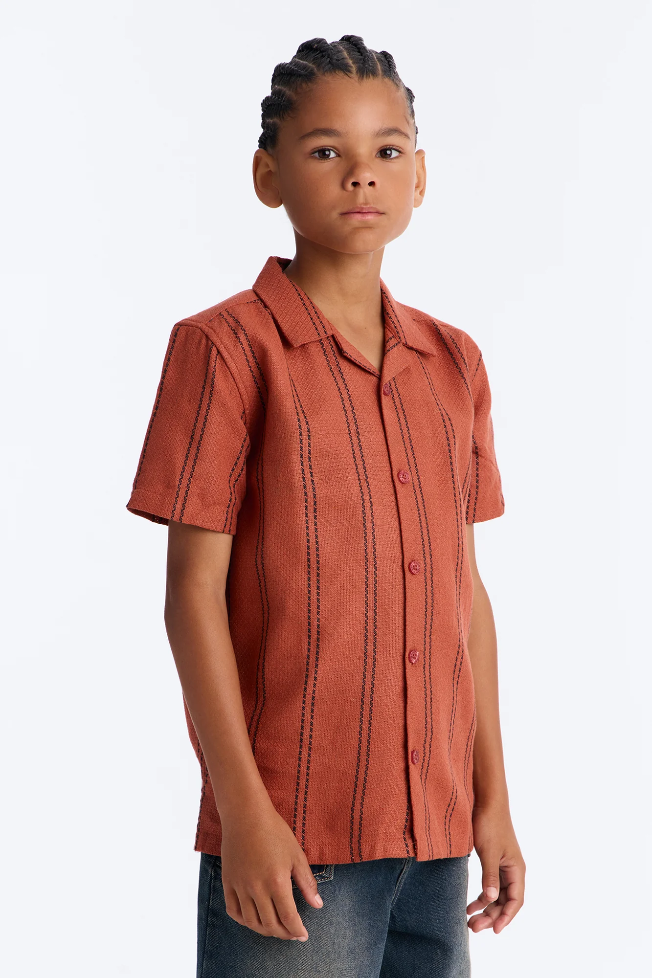 Mini Still The Best Striped Button Down Shirt - Coral