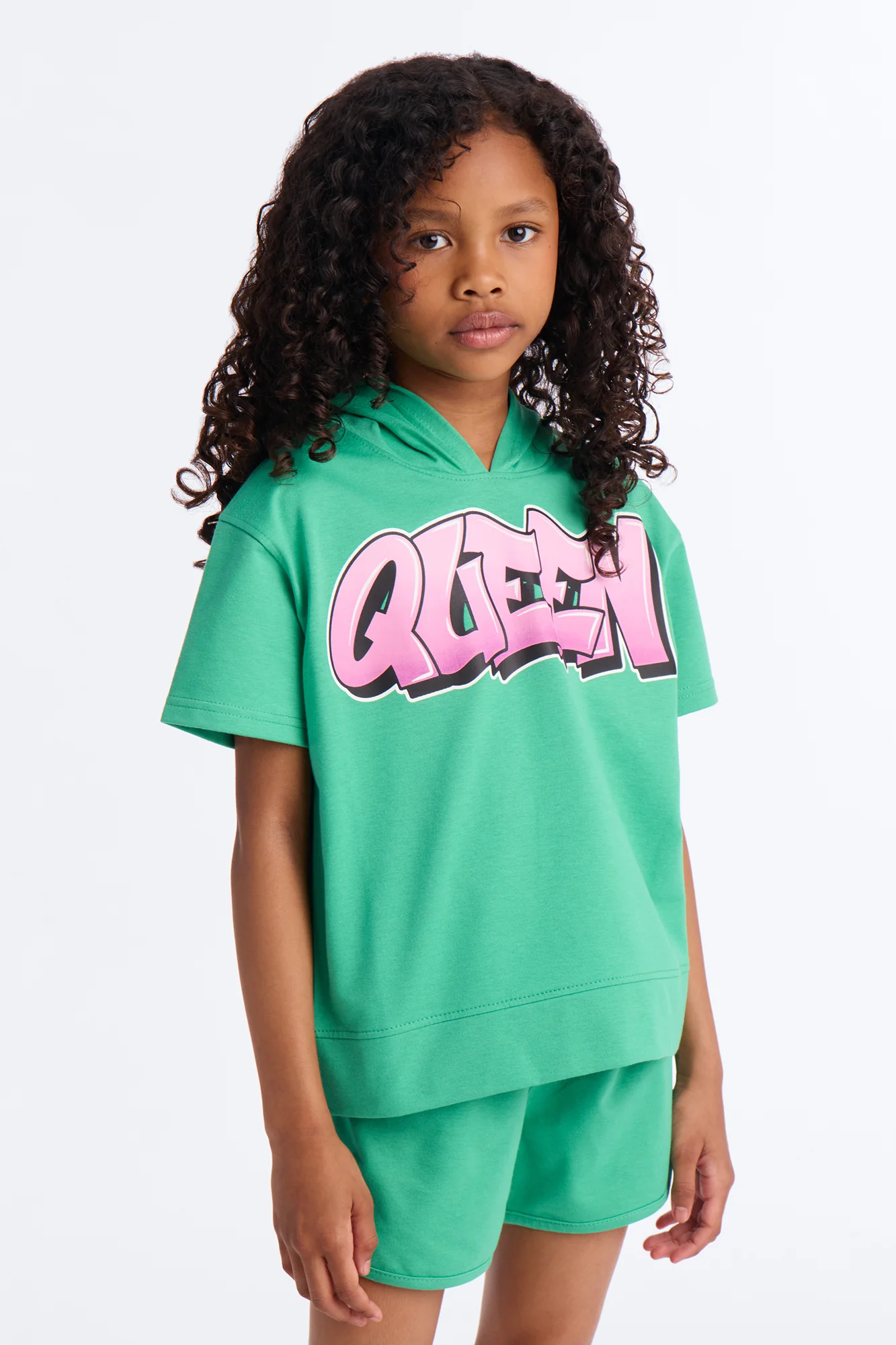 Mini Still The Queen Short Set - Kelly Green - Image 2