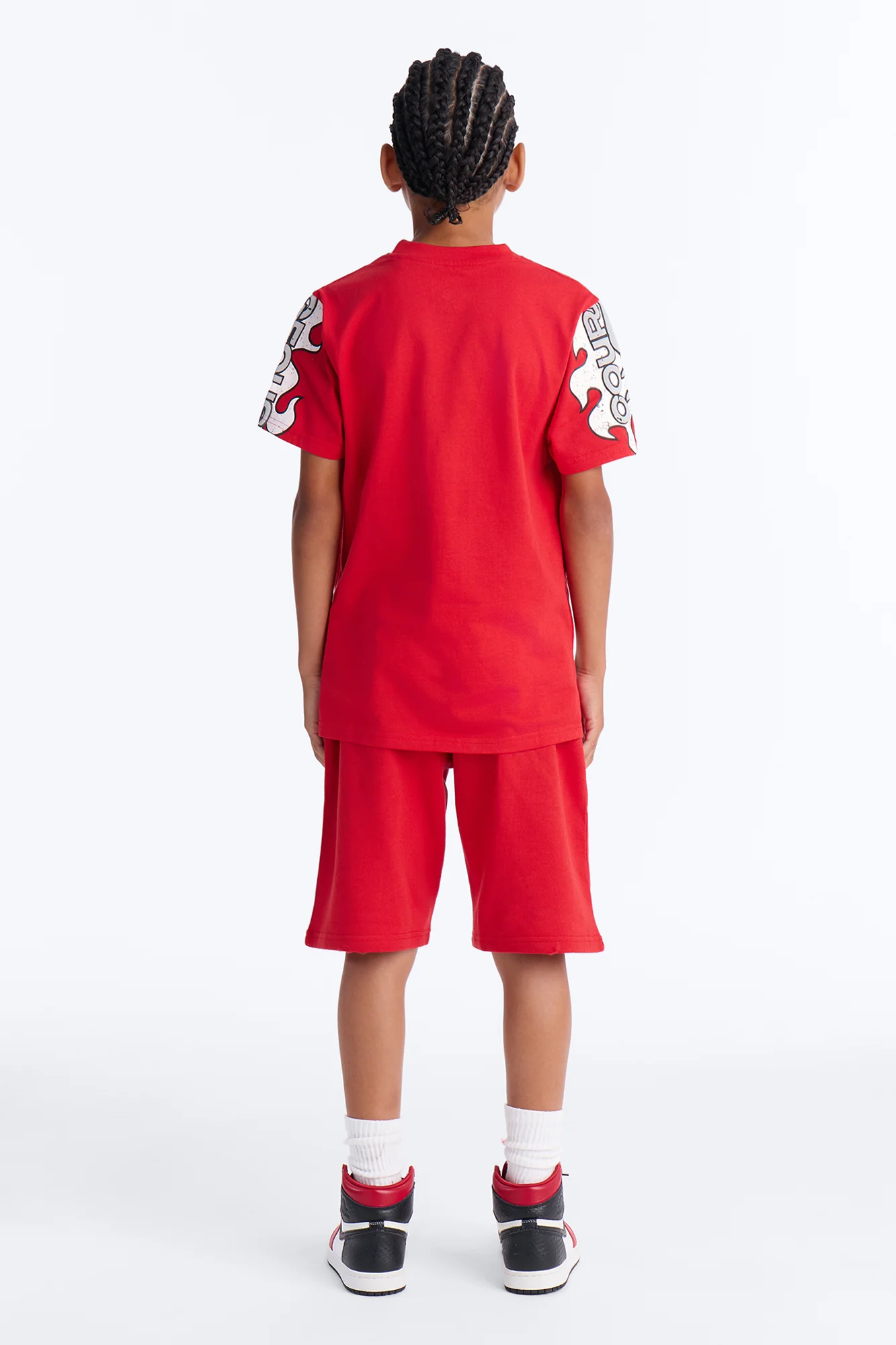 Mini Strength Fleece Short Set - Red - Image 4