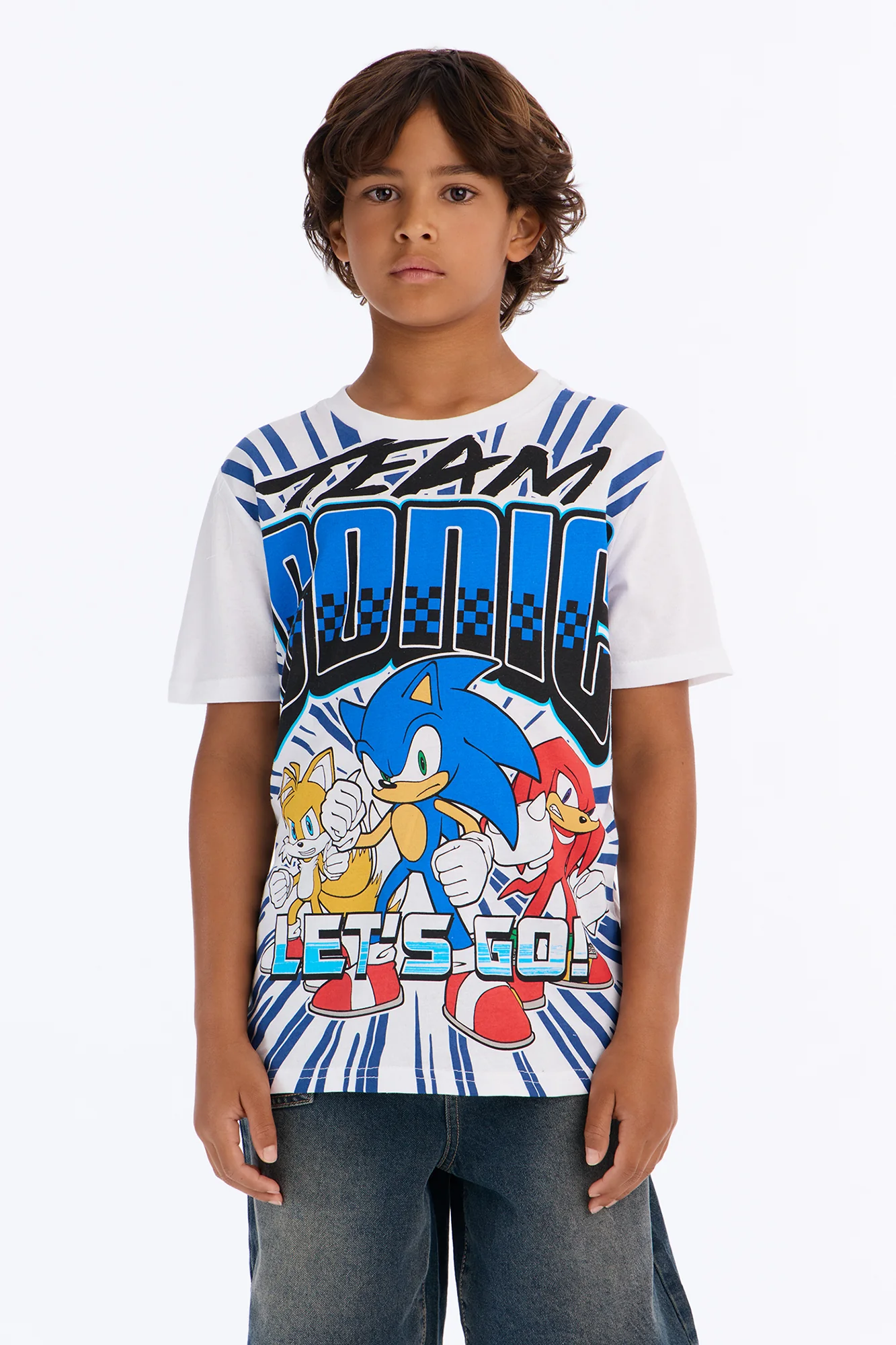 Mini Team Sonic Short Sleeve Front/Back Tee - White - Image 2
