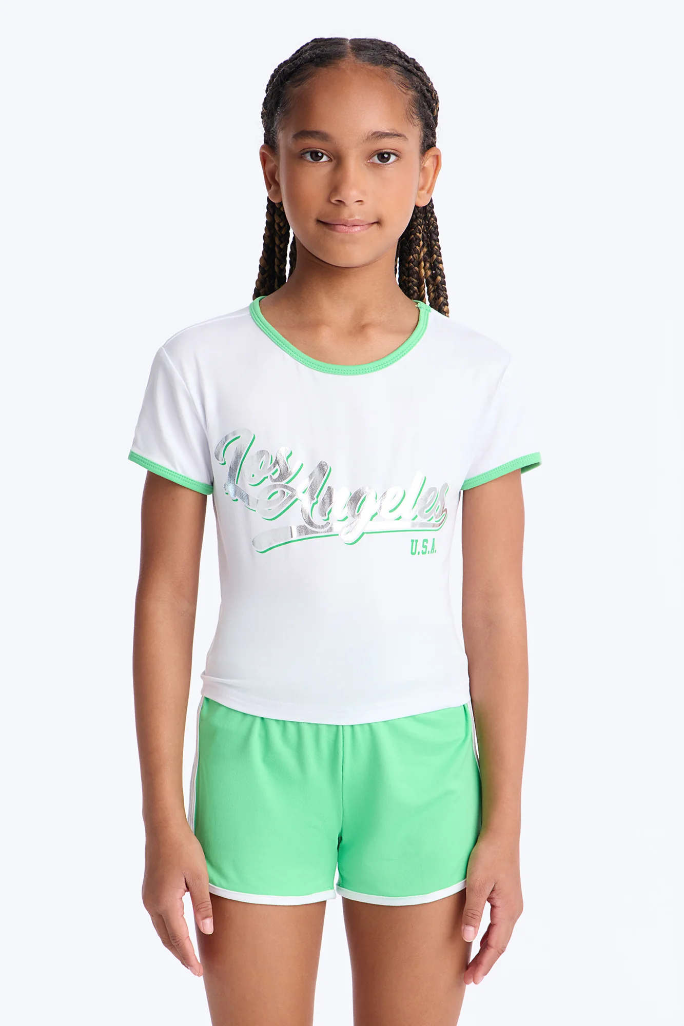 Mini That Los Angeles Life Short Set - Green/combo - Image 2