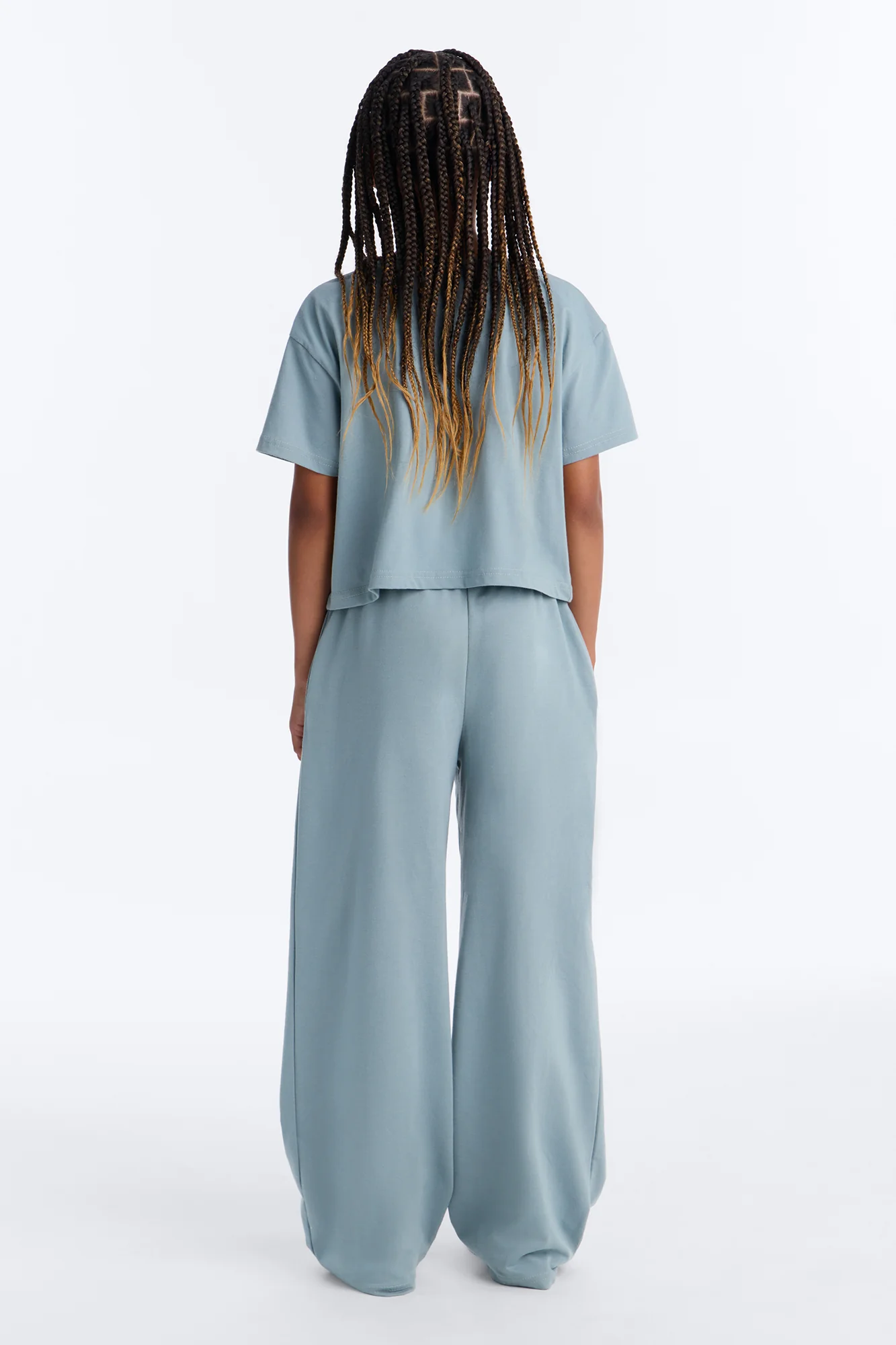 Mini Too Pretty Wide Leg Pant Set - Grey - Image 4